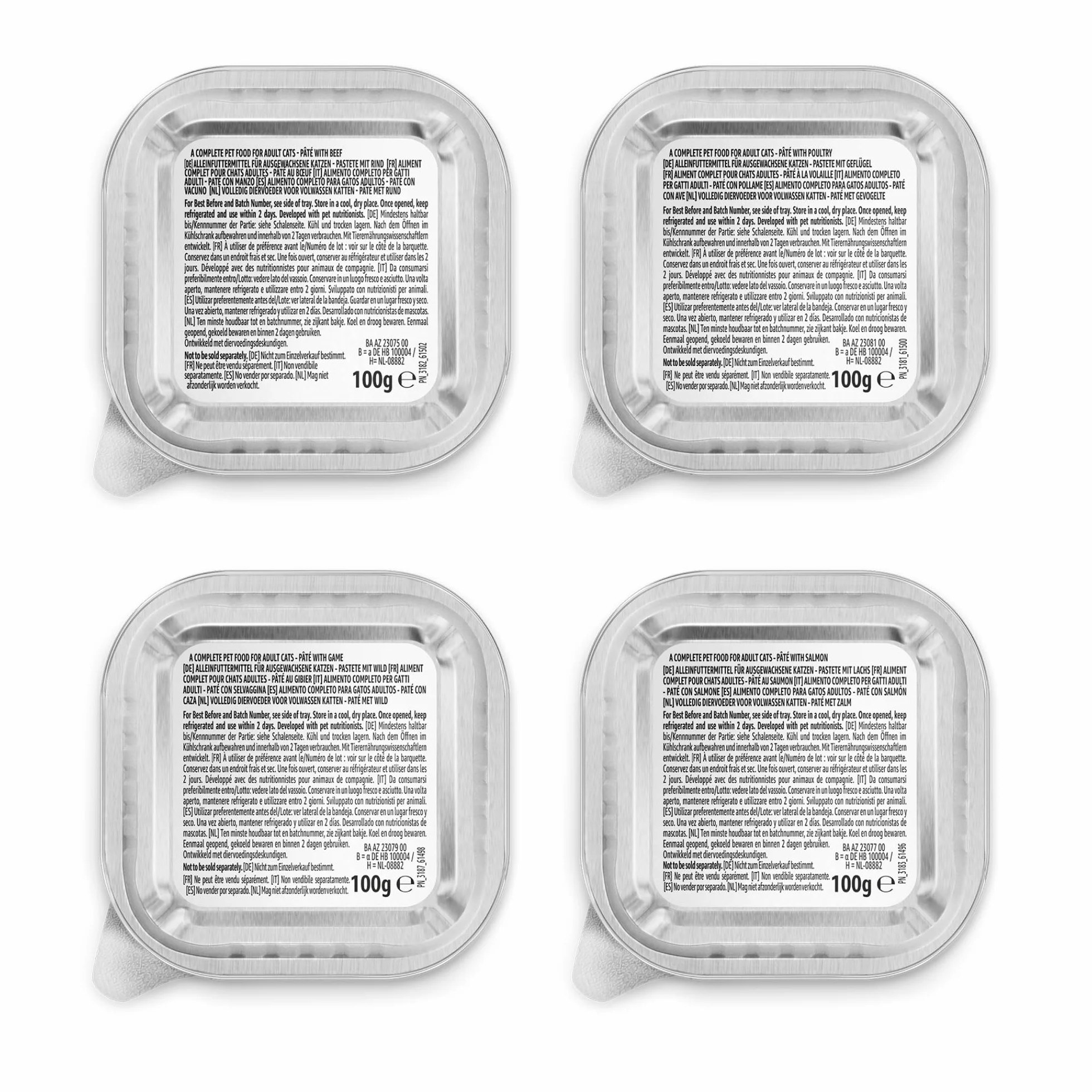 Cibo Umido per Gatti Paté Assortiti 100g Confezione da 32