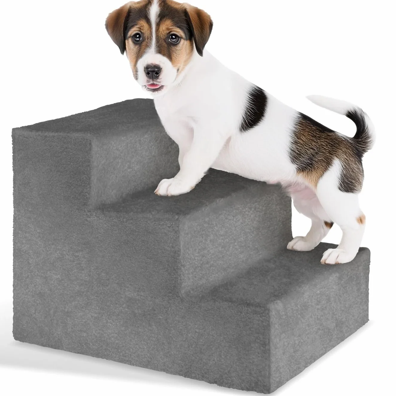 tectake Scala per Animali Domestici 3 Gradini 34,5 cm Antiscivolo Grigio