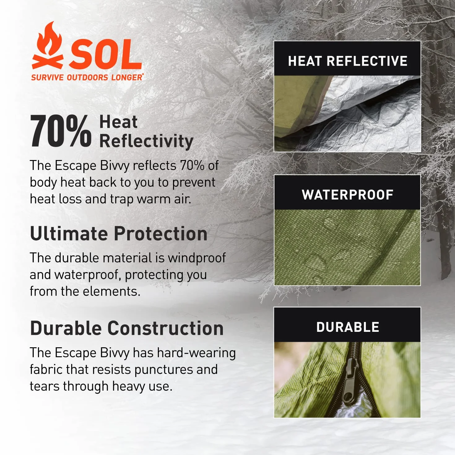 Sol Copertura Sopravvivenza Outdoors Longer Escape Bivvy