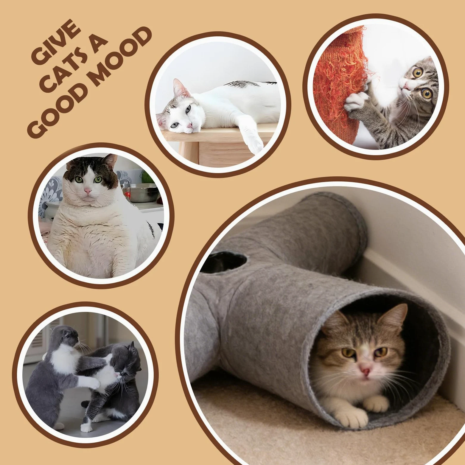 Tunnel Per Gatti Recinto Labirinto Interattivo Pieghevole | Tubo di Morbido per Gatti Per Cuccioli E Animali Domestici Per Festeggiamenti Di Halloween Natale E