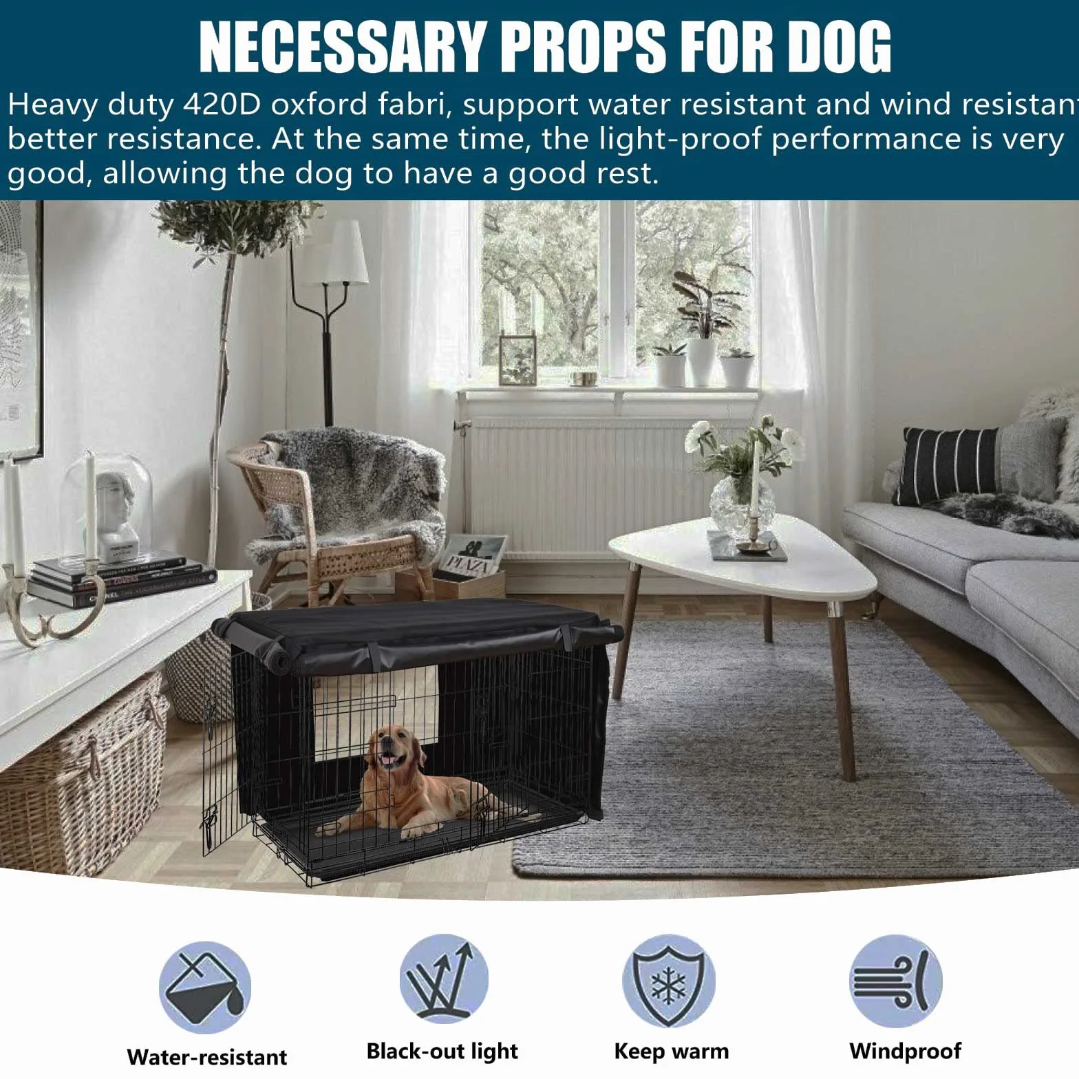 Telo Copertura Kennel Oxford 420D Impermeabile Antivento Resistente alla Luce