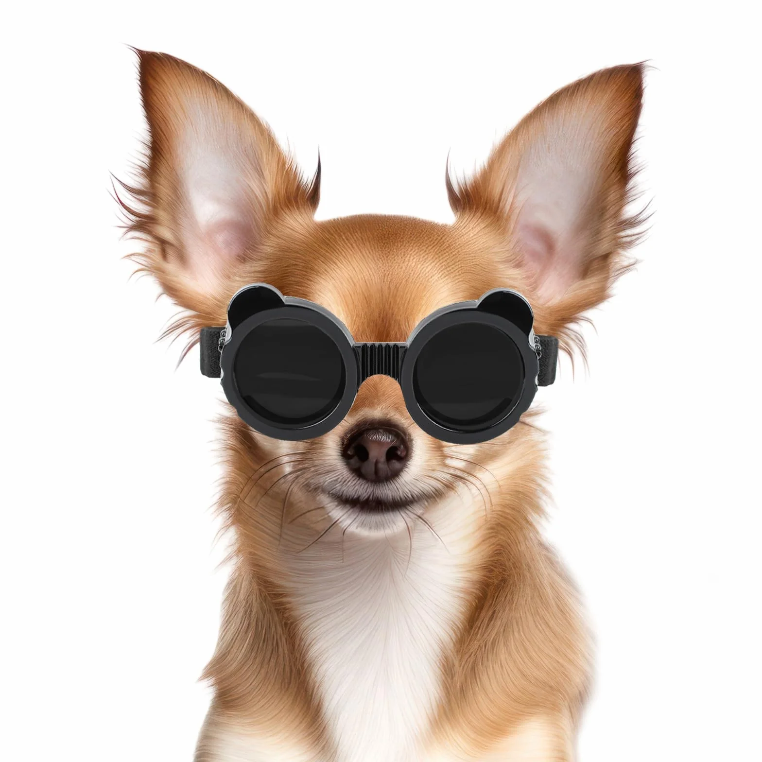 NAMSAN Occhiali da Sole per Cani di Piccola Taglia - Montatura Rotonda, Protezione UV - Nero