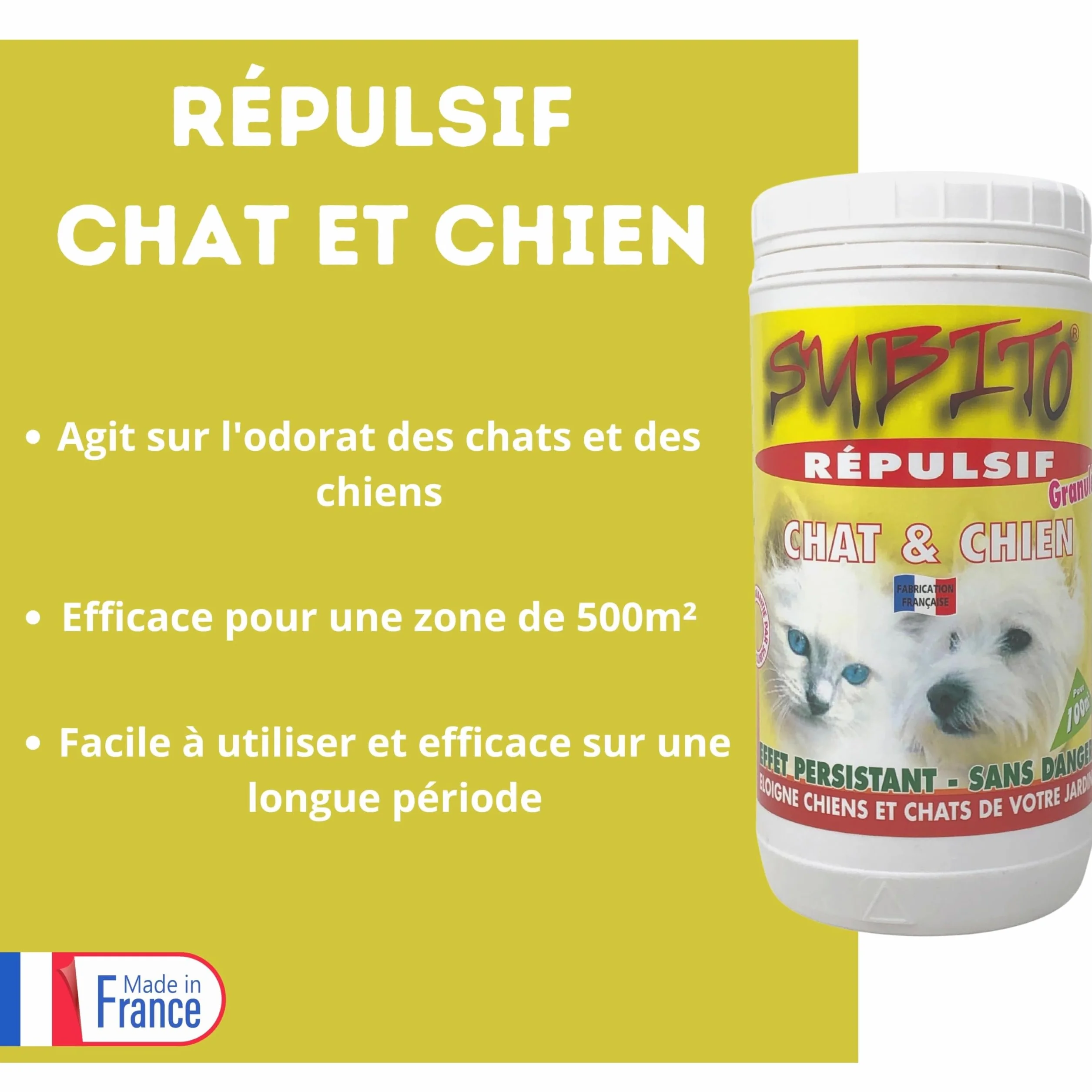 Repellente Gatto e Cane Esterno, Repellente Esterno Potente per respingere Gatti e Cani, Antiurina, Raschiare, Esecrezione, Distruzione del Giardino... Repellenti Animali domestici