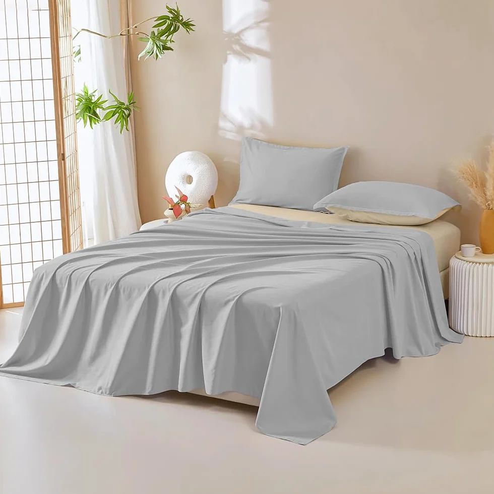 DUJUIKE Coprimaterasso Impermeabile Queen 200 x 230 cm Grigio Resistente ai Peli di Animali Domestici