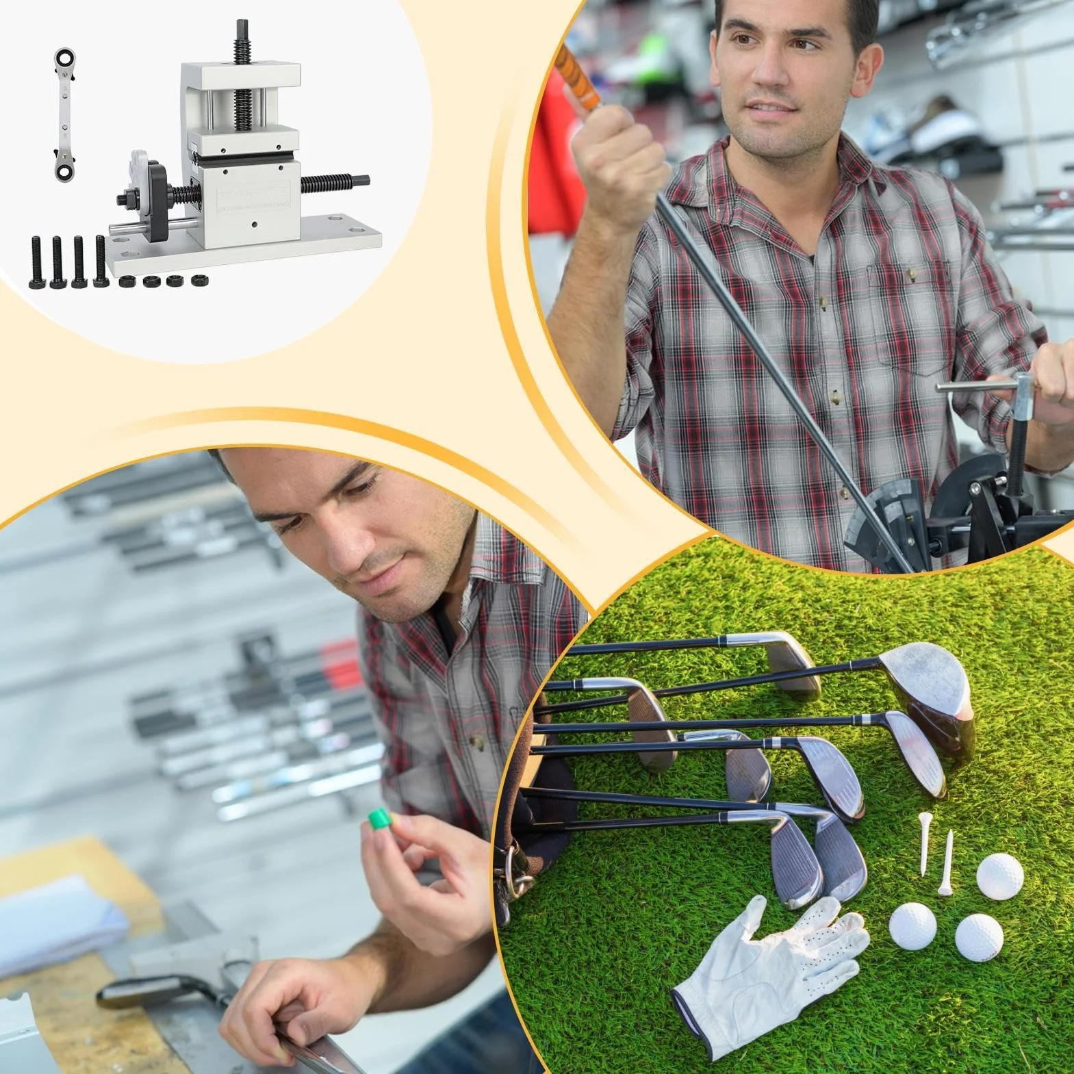 Generico Golf Shaft Extractor, Club Grip Remover Tool, Professional Golf Club Shaft Clamp, Golf Head Removal Tool for Workshop
