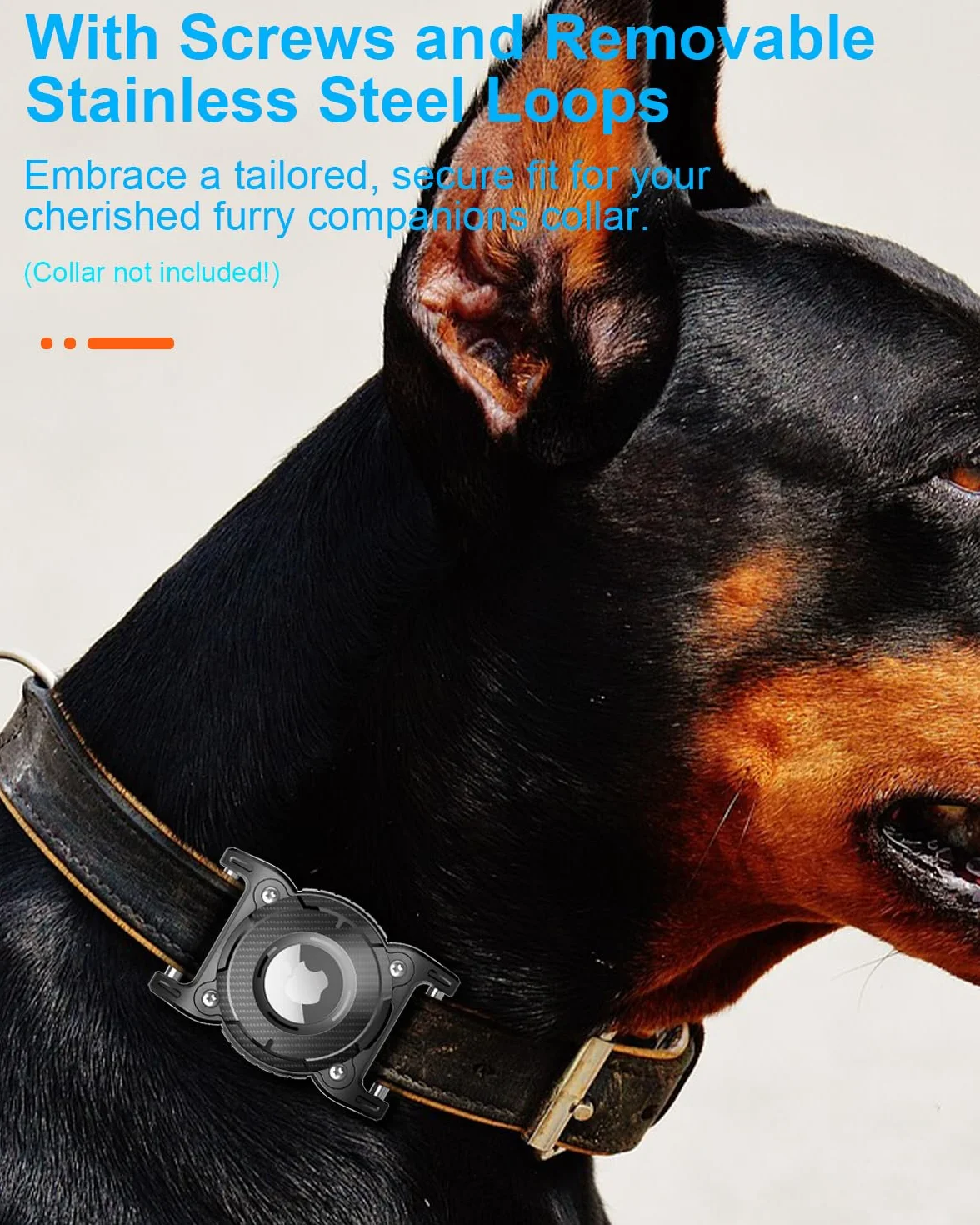 ONEONTA per Airtag Cane | Porta Airtag Cane - Collare Airtag Canes - Porta Airtag per Collare Airtag con Passante Metallo Rimovibile, TPU Robusto, Leggero, Adatta Collare 3cm Larghezza, Rosso
