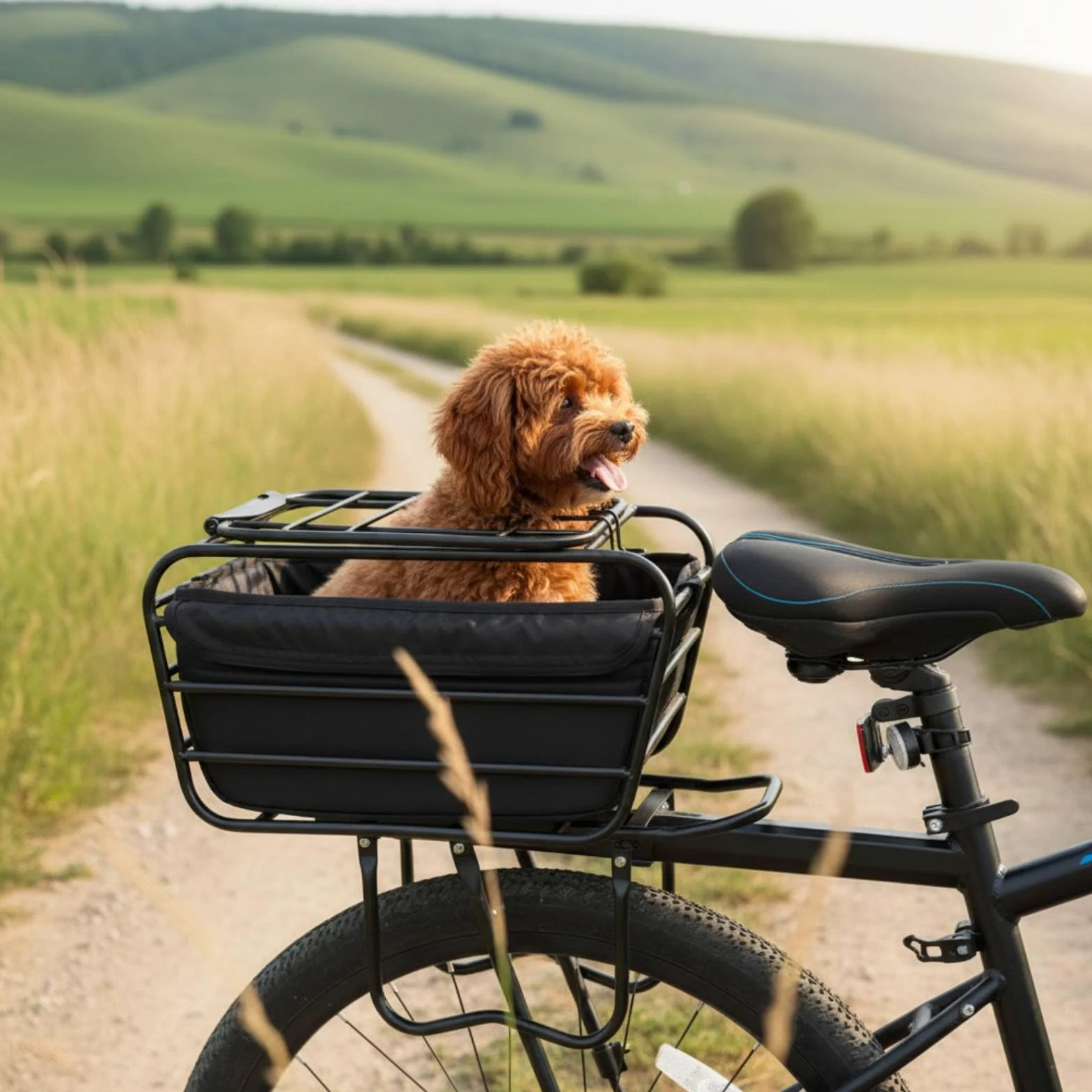 predolo Trasportino per Cani da Bicicletta Universale, Cesto Bici con Coperchio, Telaio Rinforzato Cestino Posteriore per Bicicletta, per Spostamenti Quotidiani