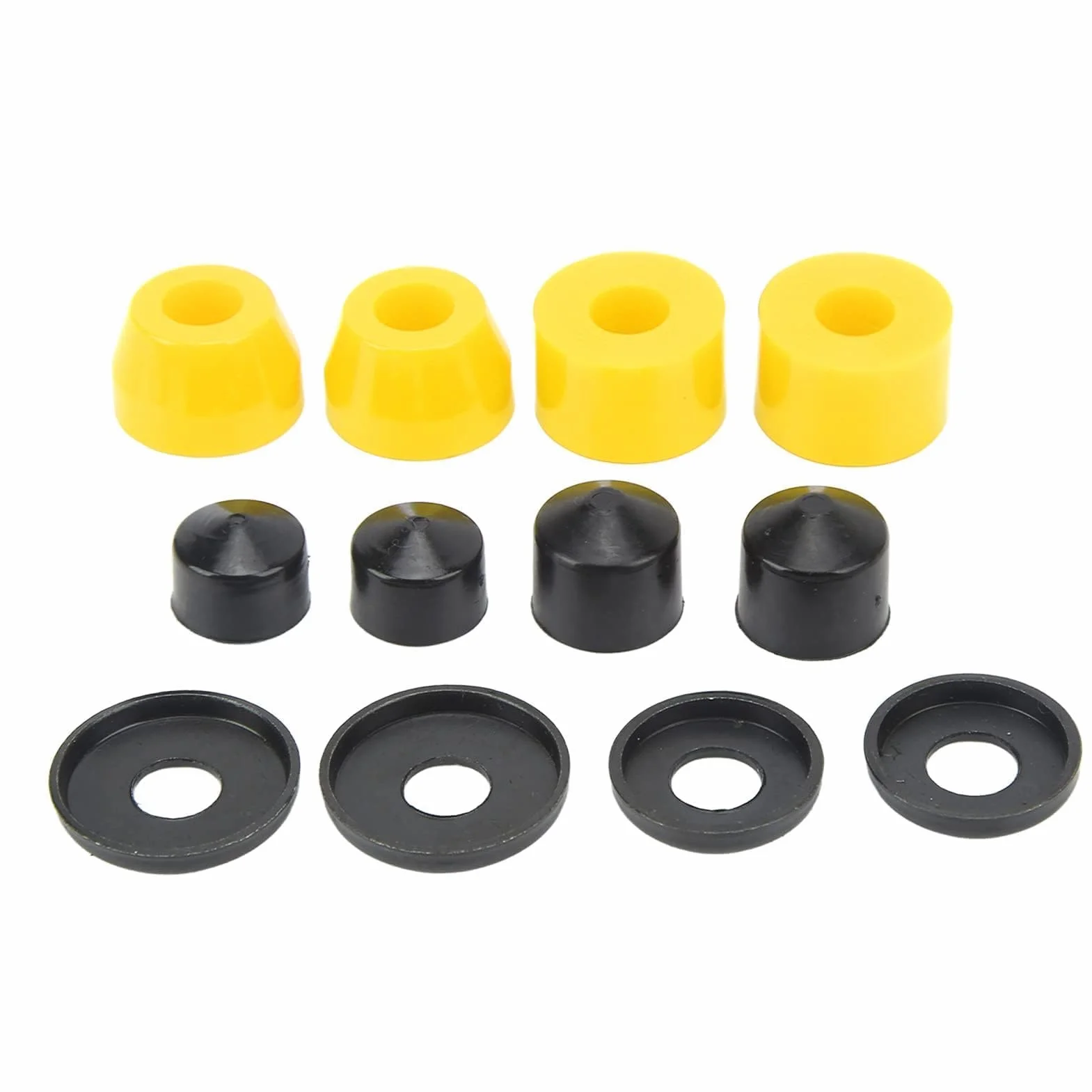 HERCHR Boccole per Skateboard 12 Pezzi Set PU 90A (Giallo)
