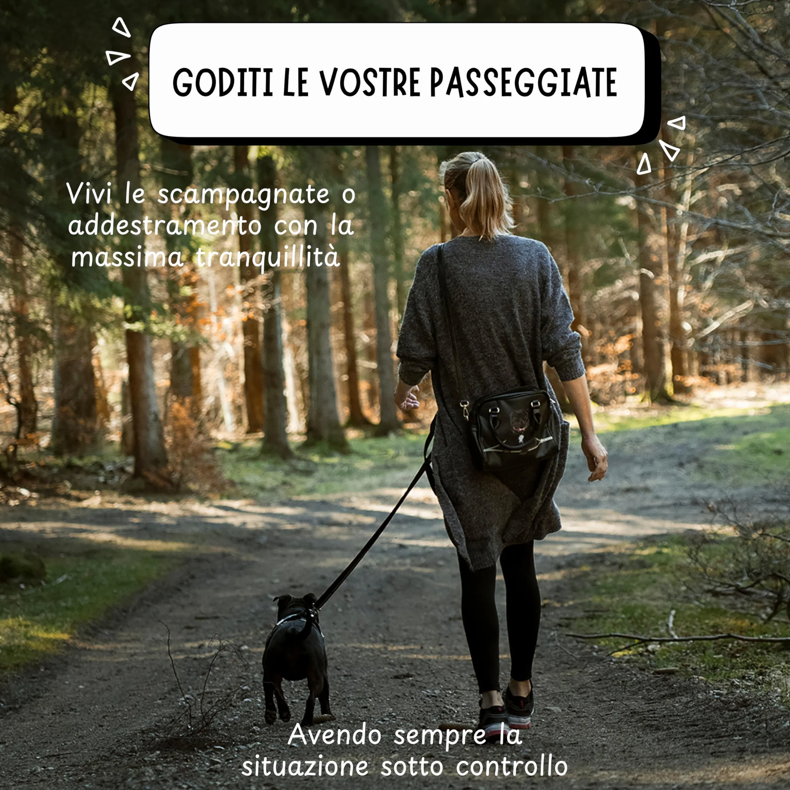 Lunghina Cane 10 Metri in Nylon Resistente – Guinzaglio Addestramento per Cani con Moschettone Girevole Antigroviglio - Nero
