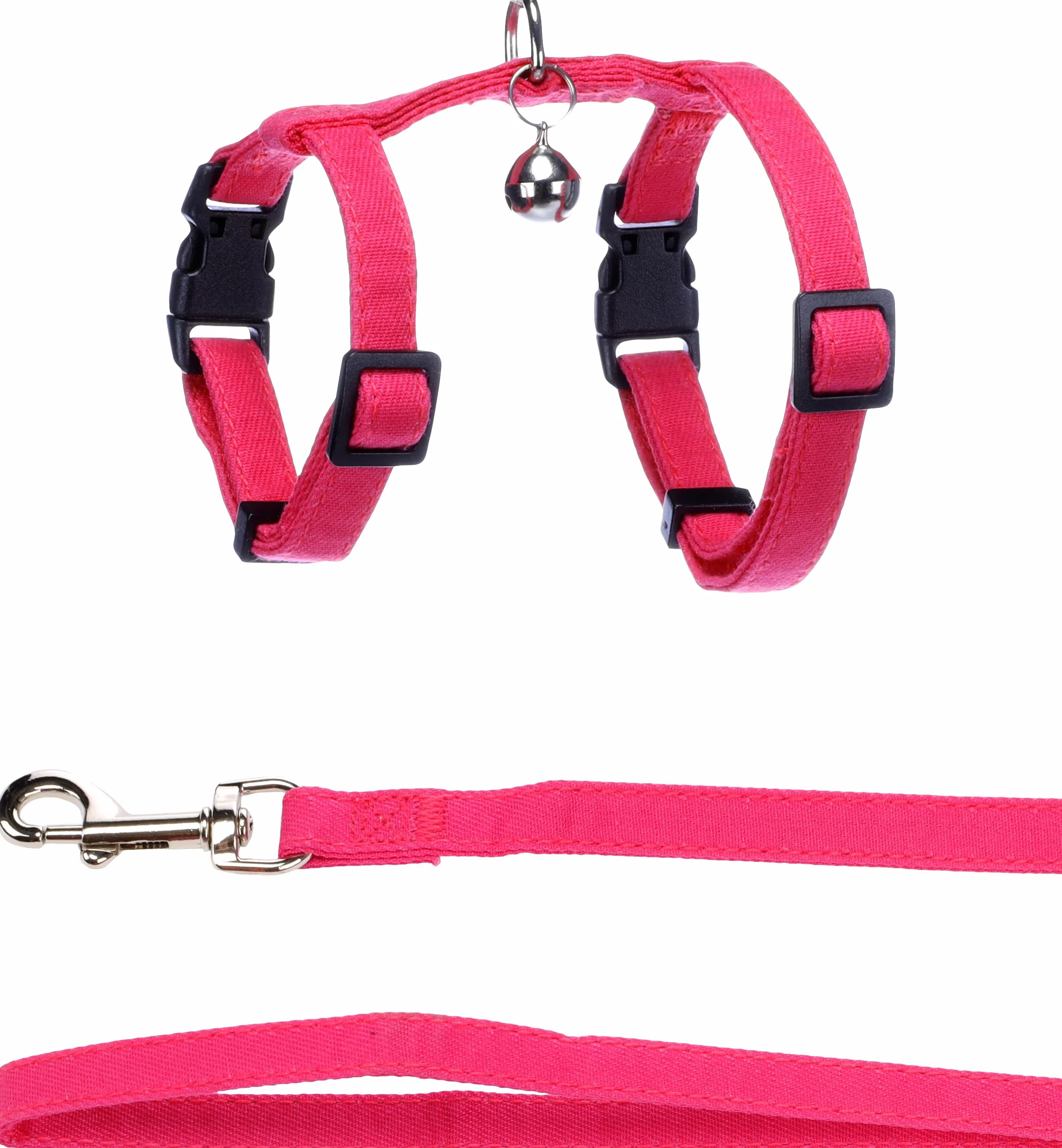 Imbracatura con Guinzaglio Flamingo Lomi – Fuchsia | Per Gattini (Kitten) | A: 15-22 cm, B: 20-30 cm, C: 120 cm x 10 mm x 2 mm – Morbida, Sicura, Regolabile e Leggera