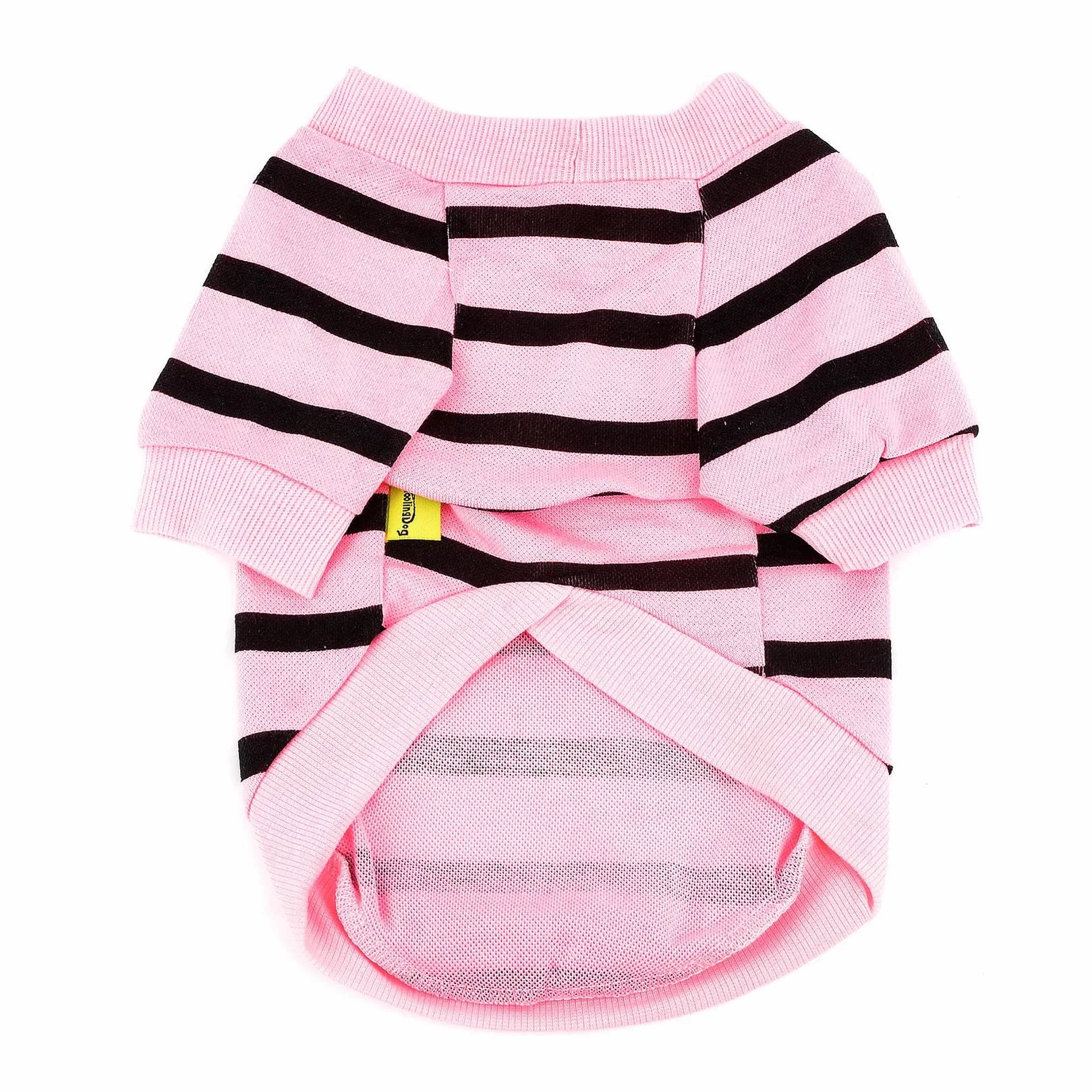 Zunea Magliette per Cani Piccola Taglia Estiva T-Shirt a Righe con Paillettes Cuore Felpa Morbido Cotone Pullover Camicie Chihuahua Babyrosa L