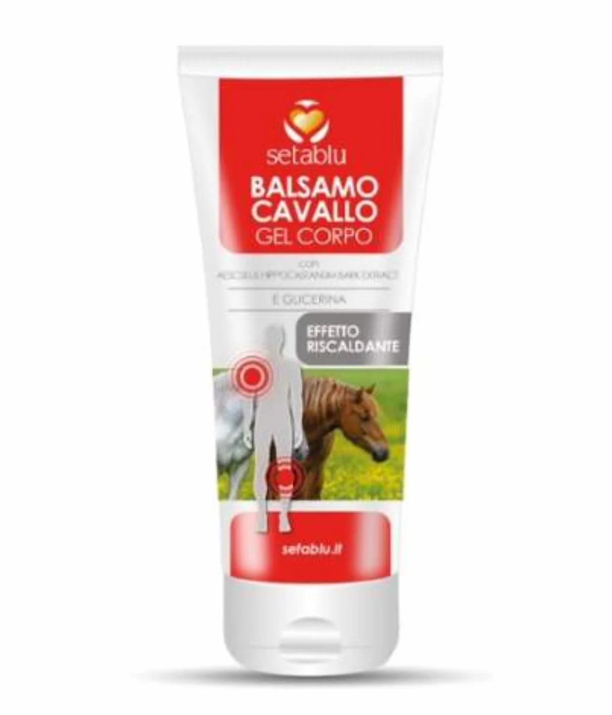 Setablu Balsamo di Cavallo Gel Effetto Riscaldante – Gel Massaggio Muscolare con Estratto di Ippocastano e Glicerina, Sollievo Articolare e Muscolare, Made in Italy – 100ml