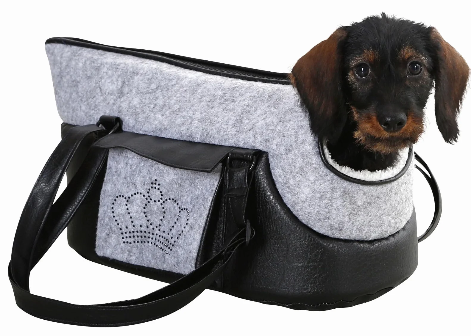 Kerbl Borsa da trasporto per cani 40x20x21 cm Poliestere Grigio chiaro Nero