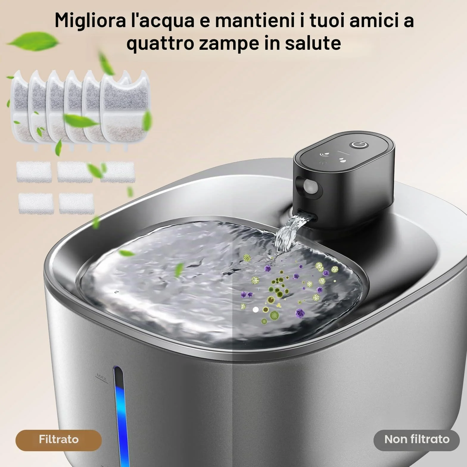 Filtri Fontanella per Gatti, 12 Filtro Fontanella per Gatti per FEELNEEDY 4L Fontana Acqua per Gatti YPD-C004, Comprendere 12 Filtri Fontana Gatto e 12 Spugne Pre-filtrate e 12 Spugnetta per Pompa
