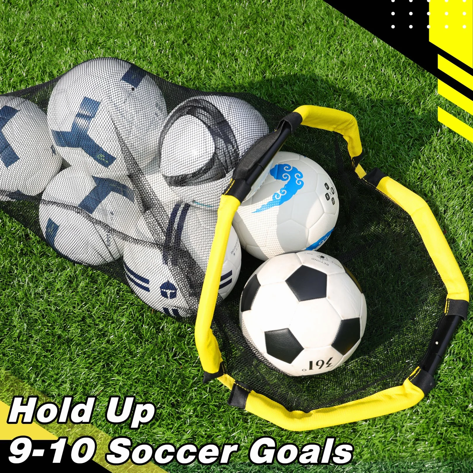 Happy Jump 3-in-1 Rete Bersaglio per Calcio, Attrezzatura da Allenamento Facile da Montare con Tubi in Metallo per Precisione di Tiro
