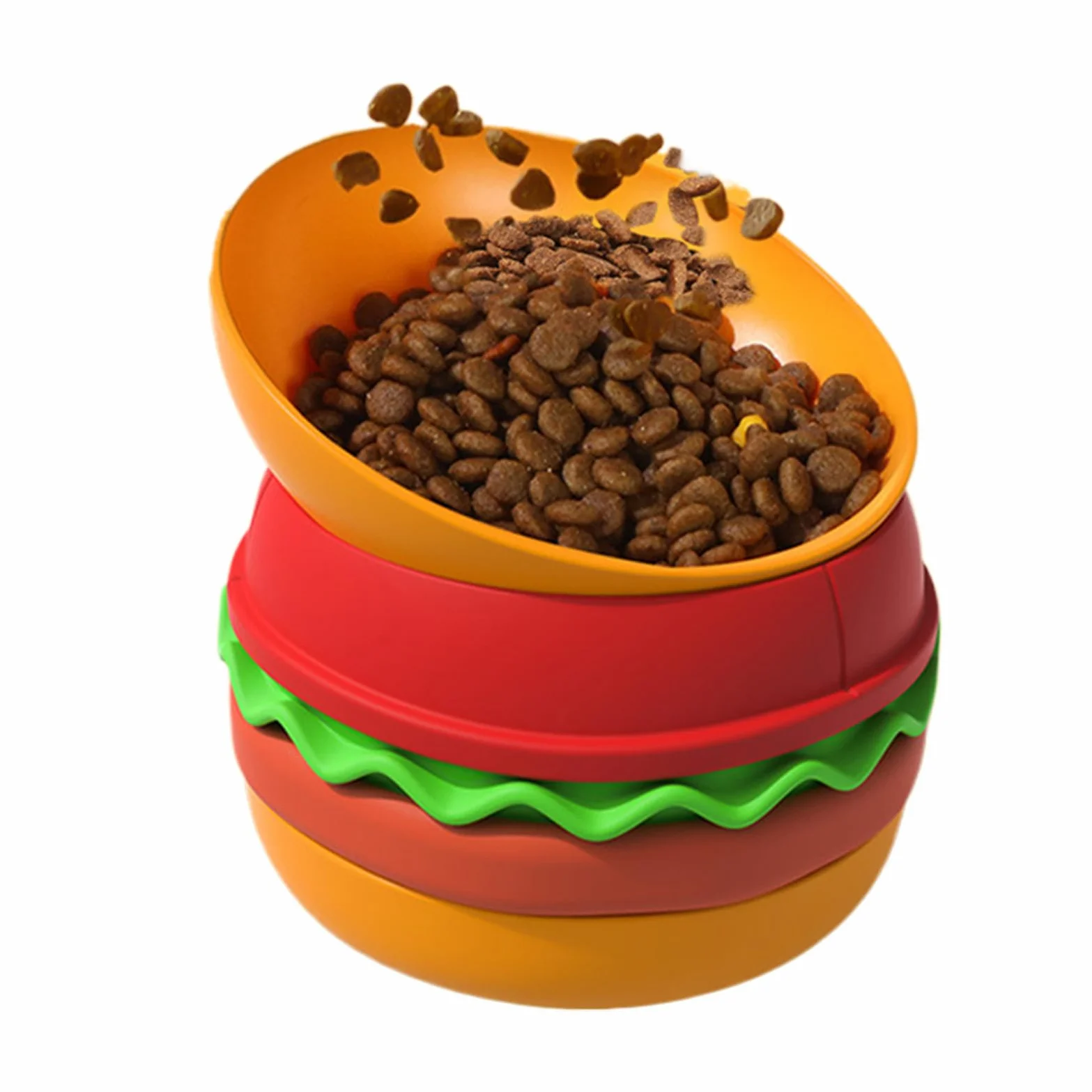 Mangiatoia lenta per gatti, mangiatoia lenta per cibo umido – Dispenser | per hamburger design hamburger anti-soffocamento antiscivolo cibo formazione noia mangiare leccare masticatori