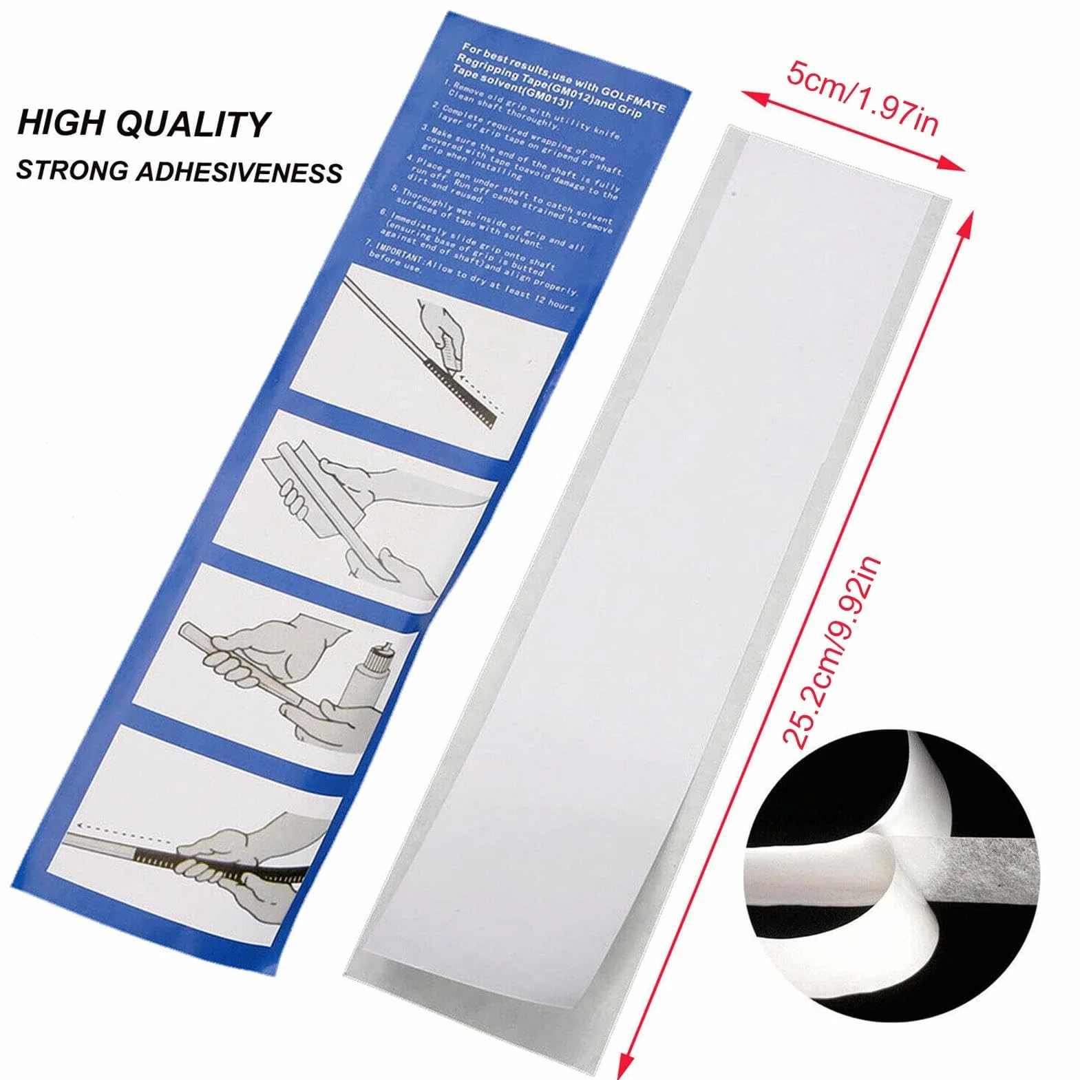 Grip Solvent Golf Grip Tape Strips - Set di ricambio per mazze da golf