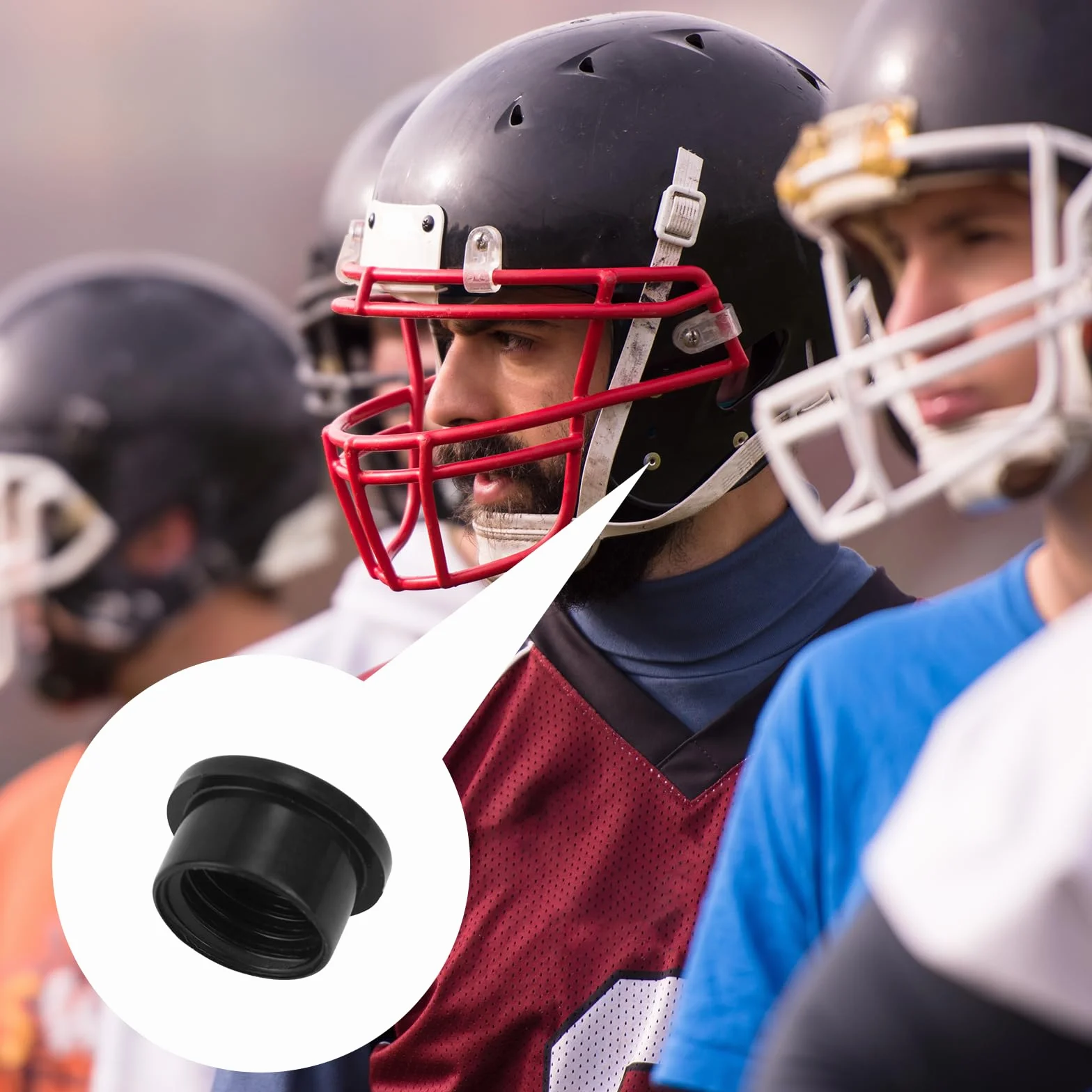 6pz Viti per Valvola Vescica Plastica per Casco Football Riddell Speedflex Speed Icon Nero