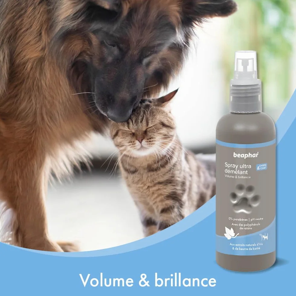 BEAPHAR - Spray ultradistricante per cani - Estratti naturali di Iris, Latte di Karitè e polifenoli d'uva - Districa, idrata, ammorbidisce, protegge il pelo - Pronto all'uso, senza risciacquo - 200 ml