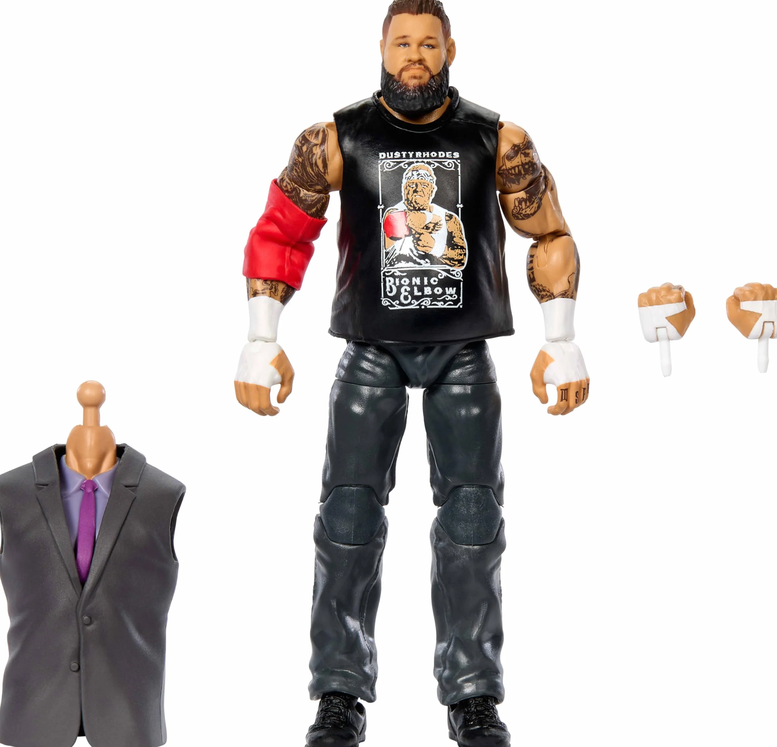 Mattel WWE Elite Collection Action Figure & Accessori, Premium Live Event Kevin Owens con mani intercambiabili & Build-A-Figure parti
