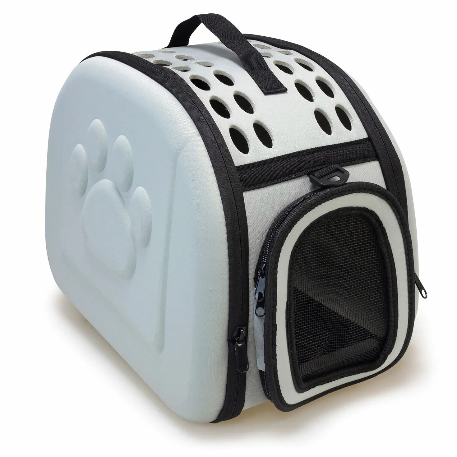 ARQUIVET Borsa da trasporto pieghevole grigia - 42 x 27 x 32 cm - Cani adulti, cuccioli, gatti e altri - zaino con griglia di ventilazione per cani e gatti