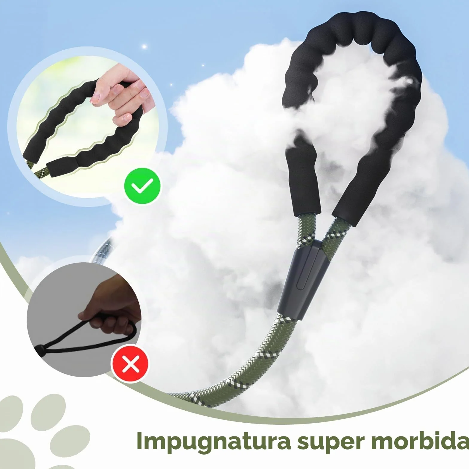 X XBEN Guinzaglio Addestramento per Cani,1,5M 2M 3M 5M 6M 10M 15M 20M 25M 30M Resistente e Durevole Guinzaglio,Lunghina per Cane con Gancio di Sicurezza e Maniglia Imbottita,per Tutti i Cani