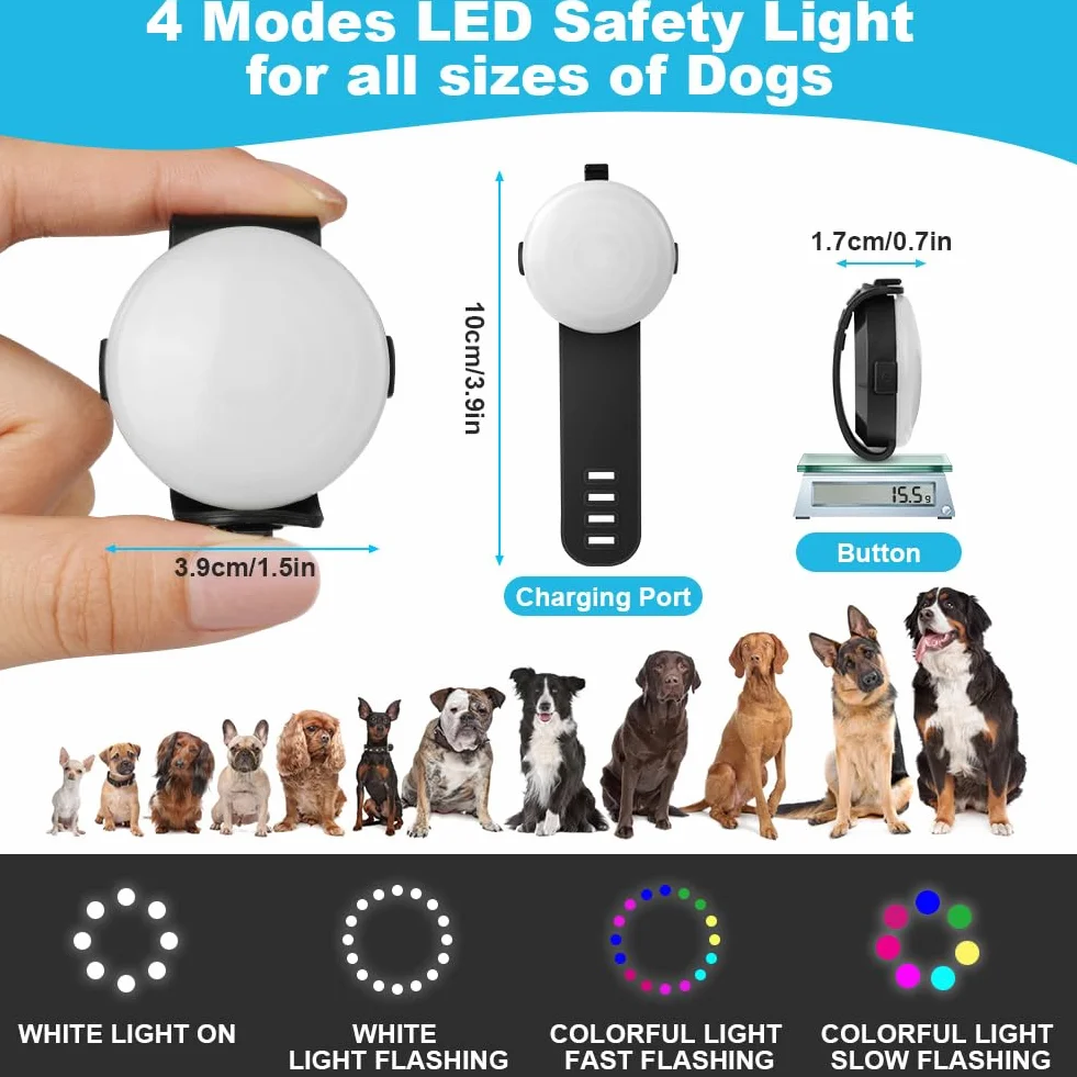 AUAUY Luce Lampeggiante a LED di Sicurezza per Cani Gatti, Ricaricabile USB
