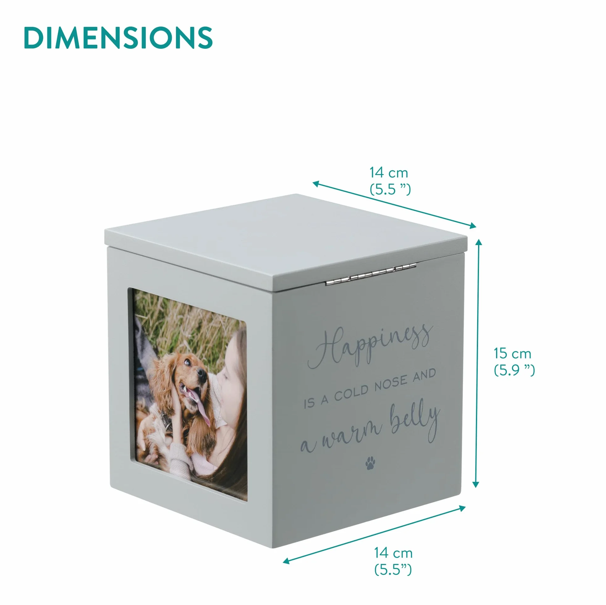 Navaris Urna Funeraria - Urna per Ceneri con 3 Foto - Porta Foto per Immagini di Gatto e Cane - Scatola Portafoto per Ceneri Gatti e Cani - Ideale per Accessori e Ricordi