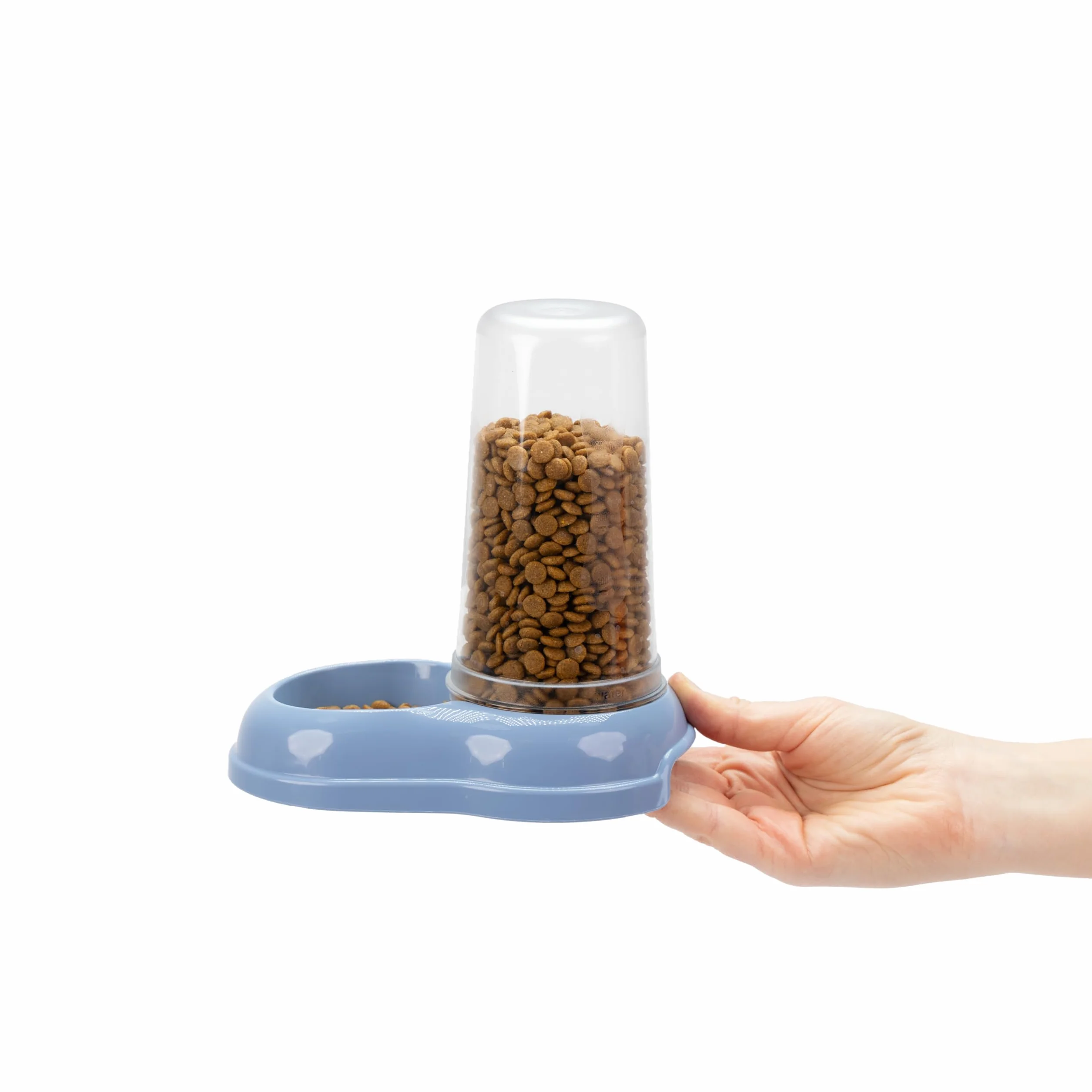 Ferplast Distributore cibo o acqua per cani e gatti AZIMUT 600 Mangiatoia per cibo secco acqua 0,6 Litri, Fondo antiscivolo, 12,5 x 19 x h 19,5 cm Blu