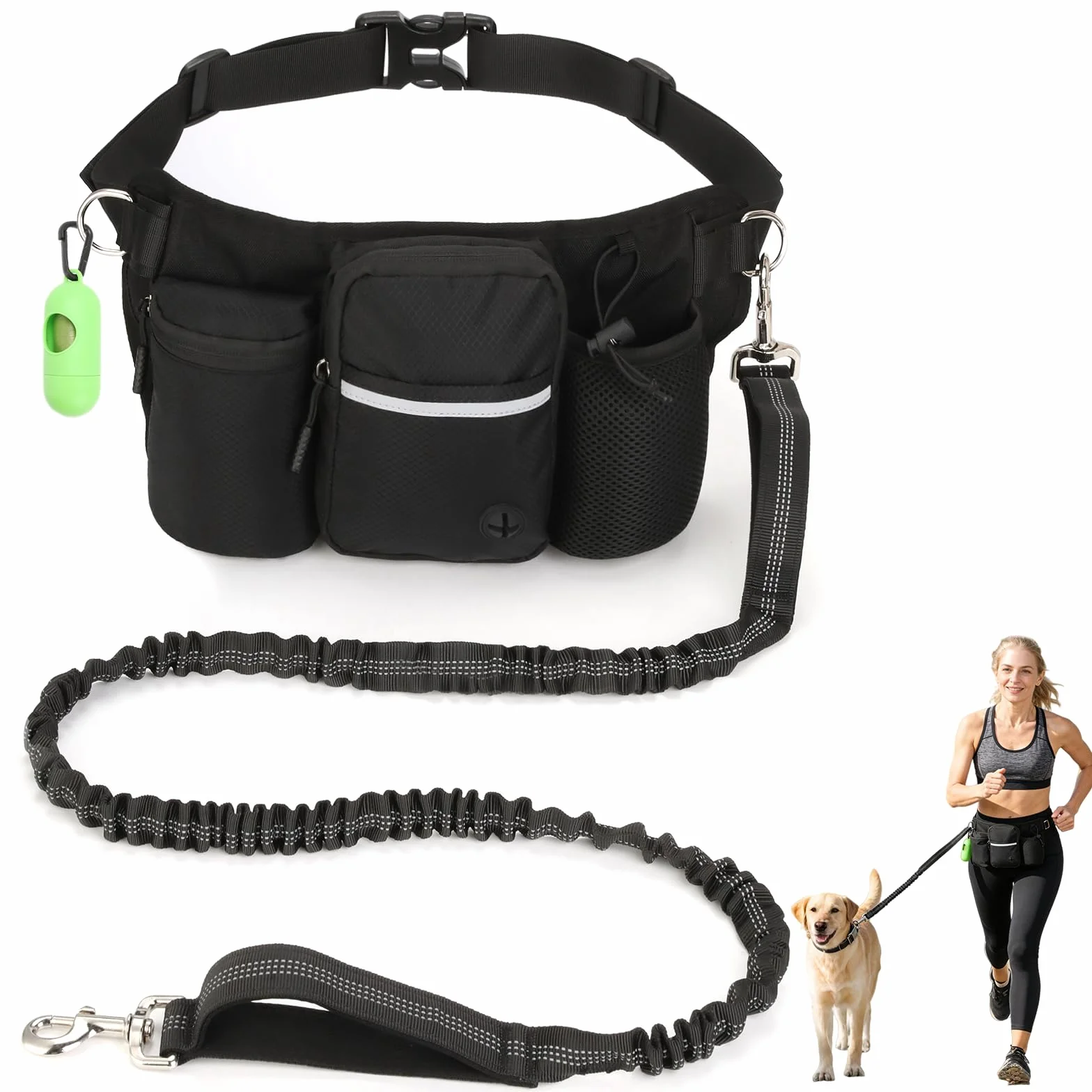 VINATO Porta Premietti per Cani,Sacchetti per Addestramento Cani con Guinzaglio Libero per Cani,Borsa Crocchette Porta Premietti per Cani con Dispenser Sacchetti Igienici – per Cani Piccoli e Medi