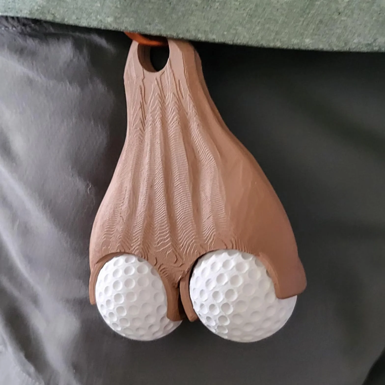 Supporto per palline da golf stampa 3D divertente portatile borsa cintura regalo falso cadente