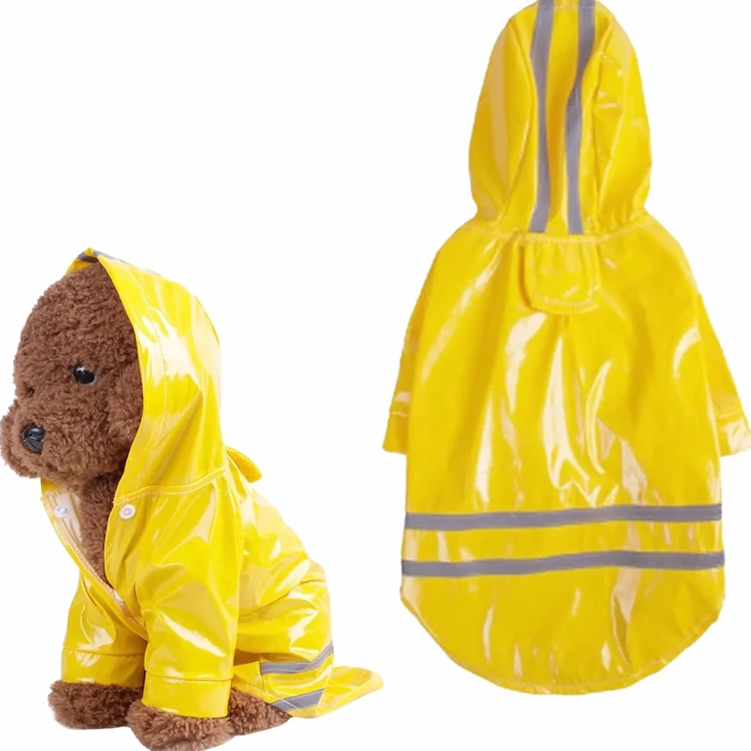 Cappottino Catarifrangente per Cani Gatto,Ultraleggero Cappotto Impermeabile Cane Antipioggia, Per Cani di Piccola Taglia,Giallo(XS)