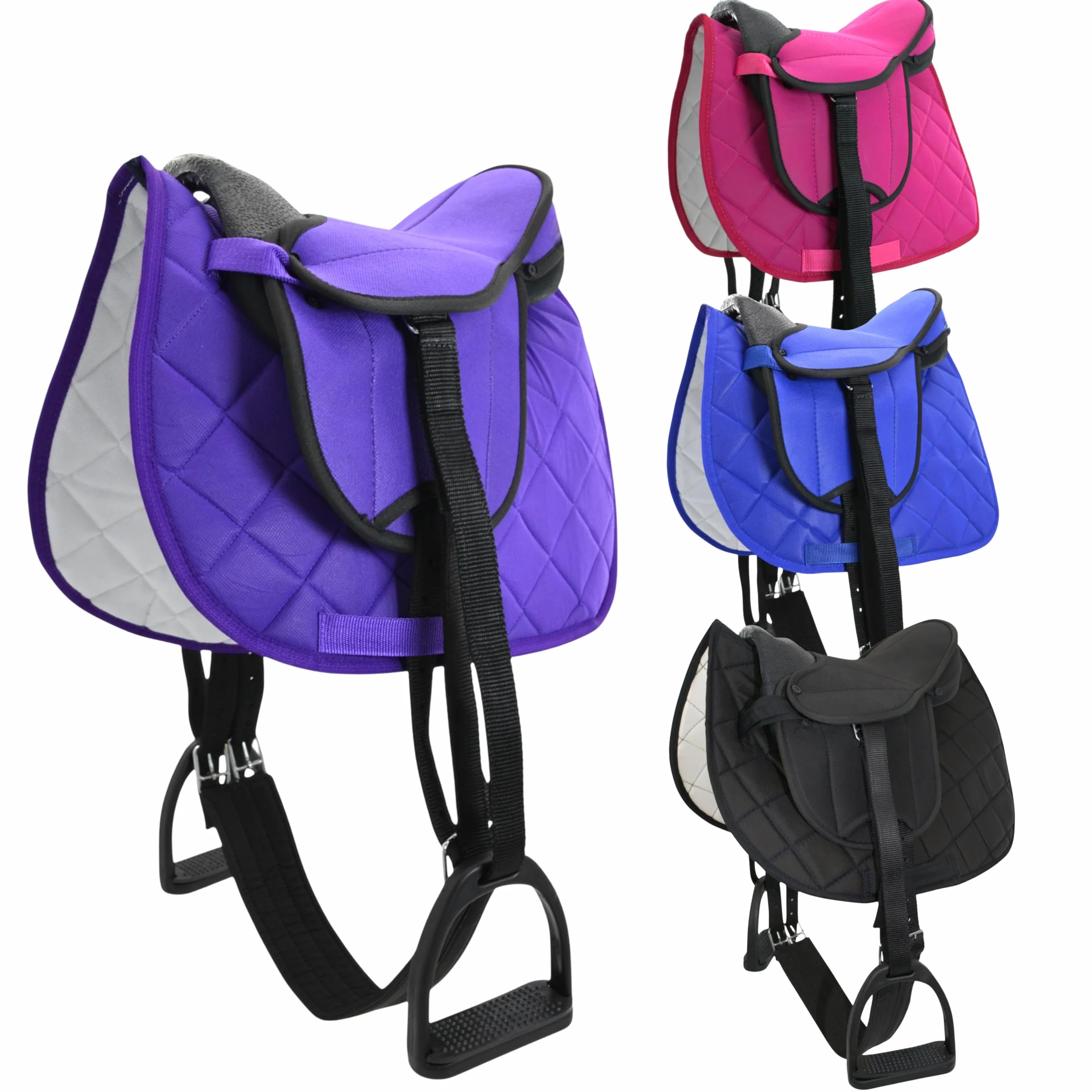 PFIFF 103120 - Set Sella PRO per Cavalli da Gioco o in Legno, Set Completo per Bambini, sellino da Gioco, Taglia Unica, Colore: Nero