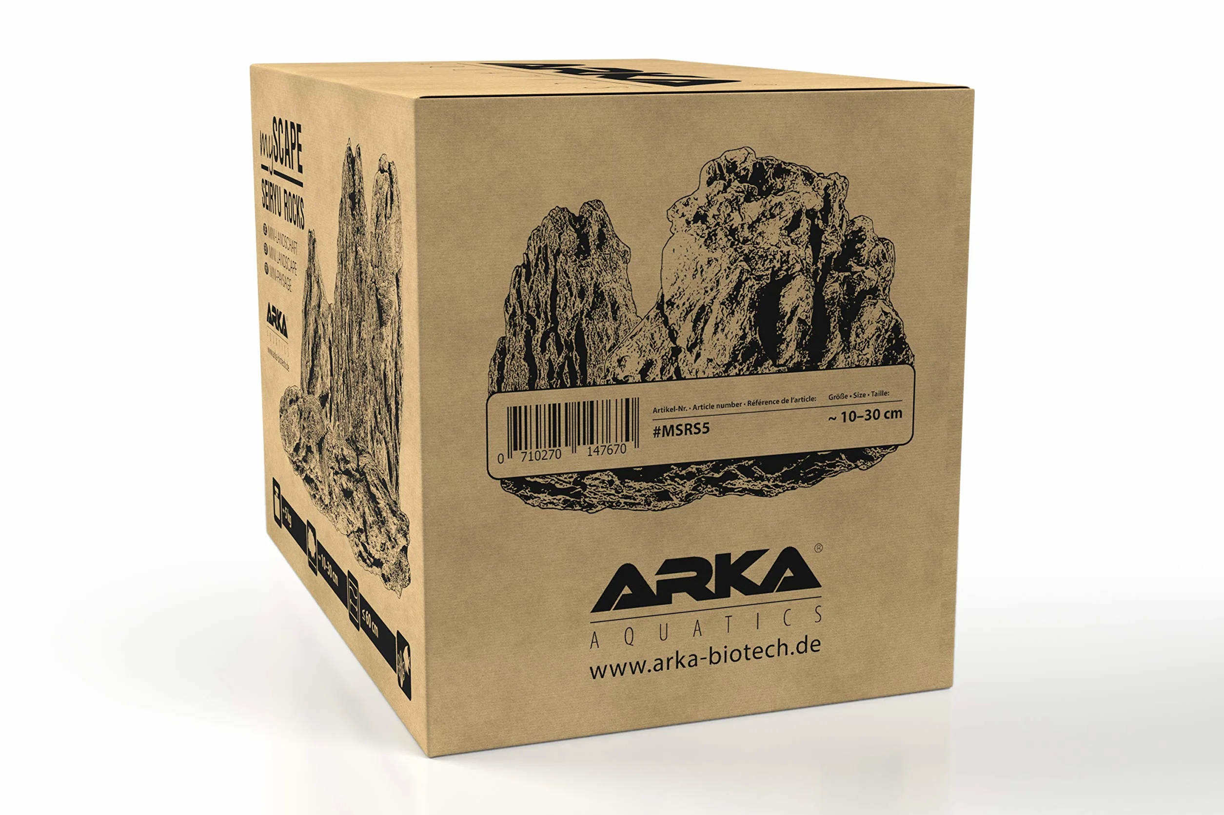 ARKA myScape-Rocks Seiryu Mini Landscape Natural Rock for Unique Aquascapes in Any Freshwater Aquarium & Terrarium, Ideal for Aquarium Widths up to approx. 60 cm, 5 kg, Grey, M