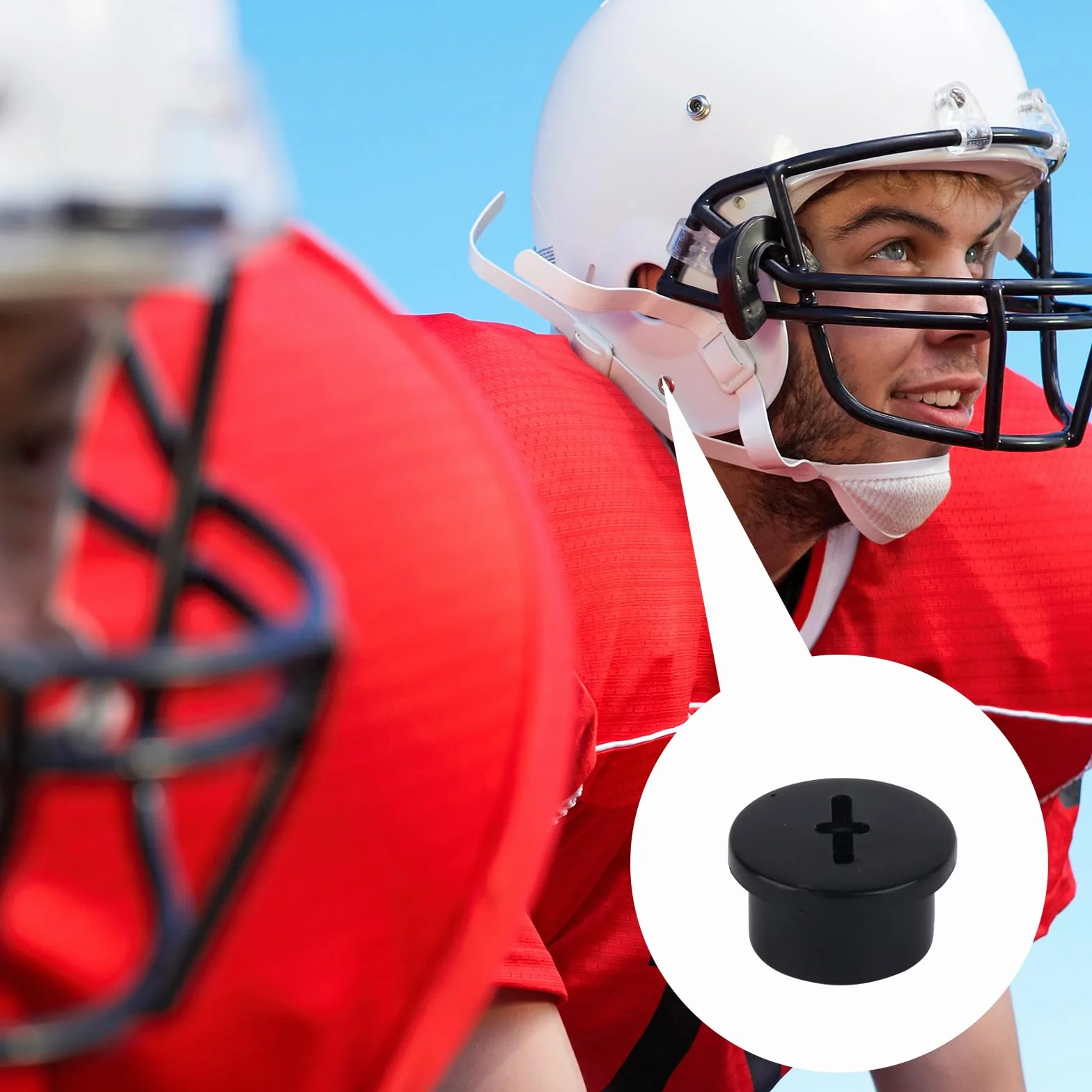 6pz Viti per Valvola Vescica Plastica per Casco Football Riddell Speedflex Speed Icon Nero