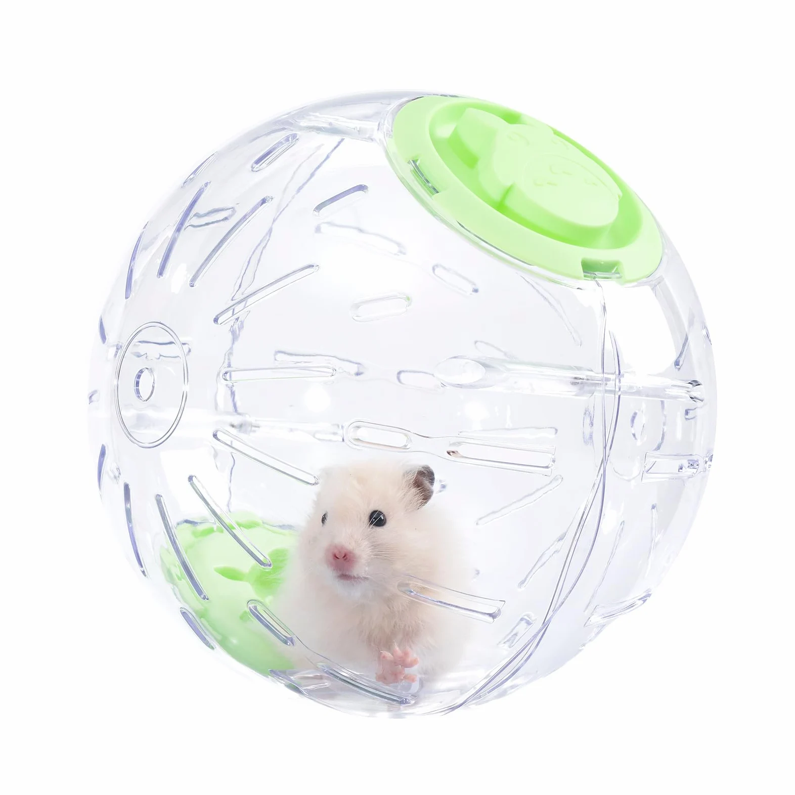 Palla per criceti da 20 cm, giocattolo trasparente, traspirante, favorisce l'esercizio fisico, riduce lo stress, facile da pulire, accessorio per criceti nani siriani, gerbilli, topi, piccoli animali