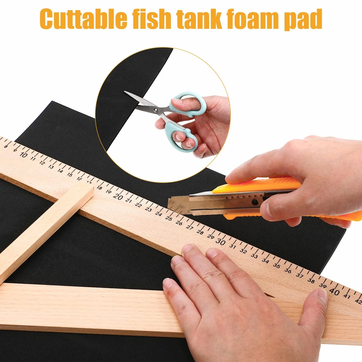 Garneck Tappetino per acquario 40 x 30 cm – ispessito – Tappetino in schiuma antiscivolo per un livellamento ottimale e una protezione del piano del tavolo – Accessori impermeabili per acquari