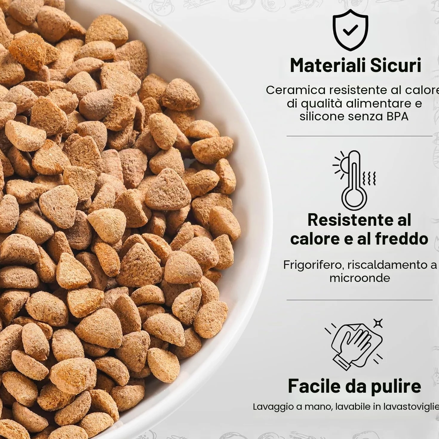 Pavlleen Ciotole per gatti in ceramica, Piatto Cibo Gatto Set di 3, con base in gomma antiscivolo, Ciotola Piatta Gatti per Alleviare l'affaticamento Dei Baffi, per gatti e piccoli animali