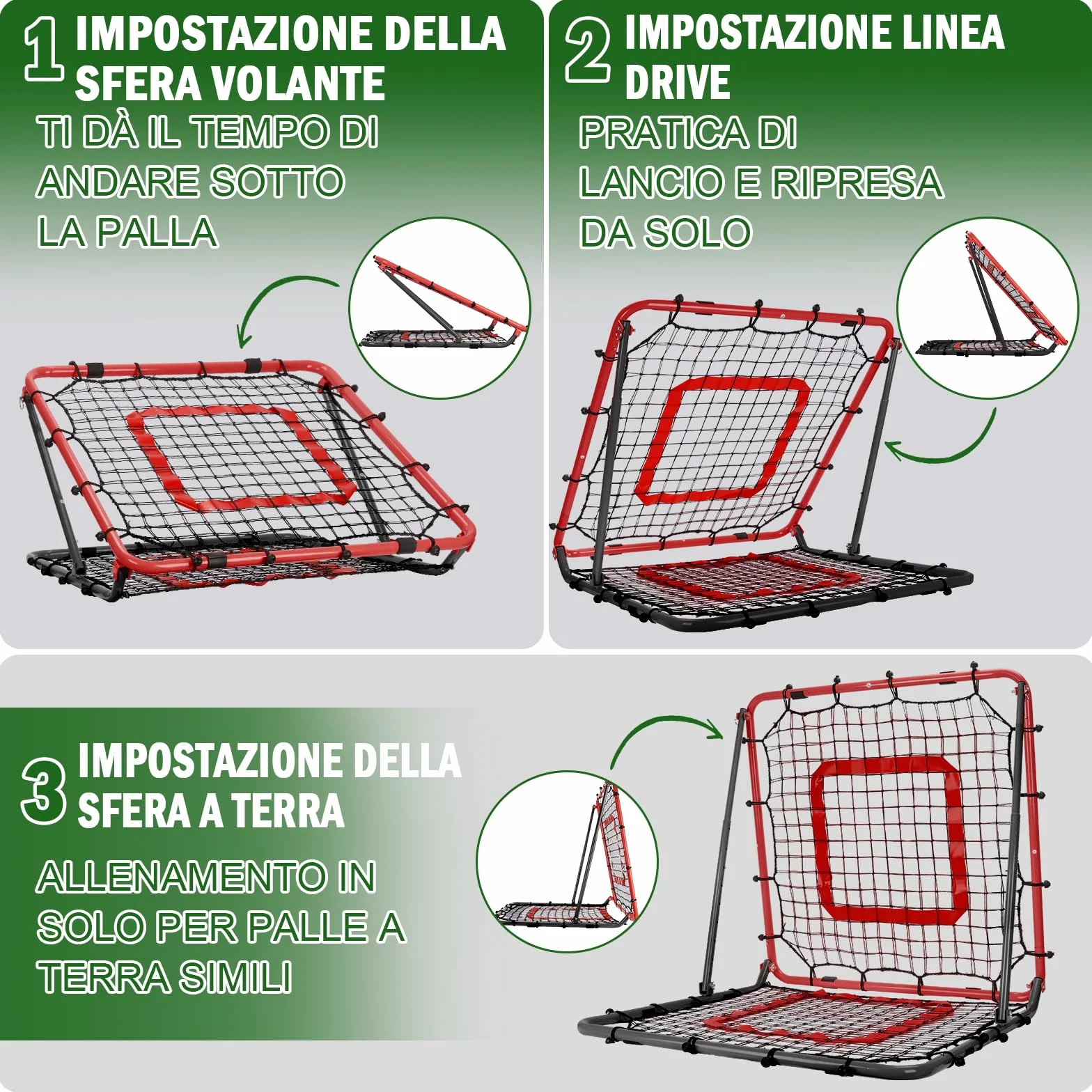 Rete Rimbalzo Calcio Pieghevole, 85 * 85 cm Rete da Rimbalzo per Pallavolo, Reti PE a Doppio Strato, Angolo Regolabile, Formazione Sulle Competenze per Calcio, Pallavolo e Pallacanestro