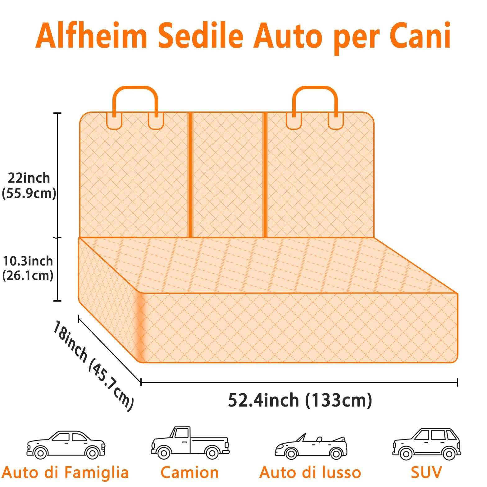 Alfheim Coprisedili Auto per Cani, Impermeabili e Antiscivolo Resistenti ai Graffi Protezione per Sedile Posteriore Lavabile, Universale per Auto Camion SUV (Nero)