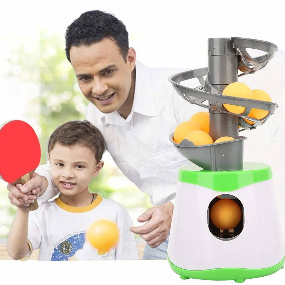 Drfeify Lanciatore Automatico di Palla da Pong, Allenatore di Pong in ABS Durevole Portatile per Principianti