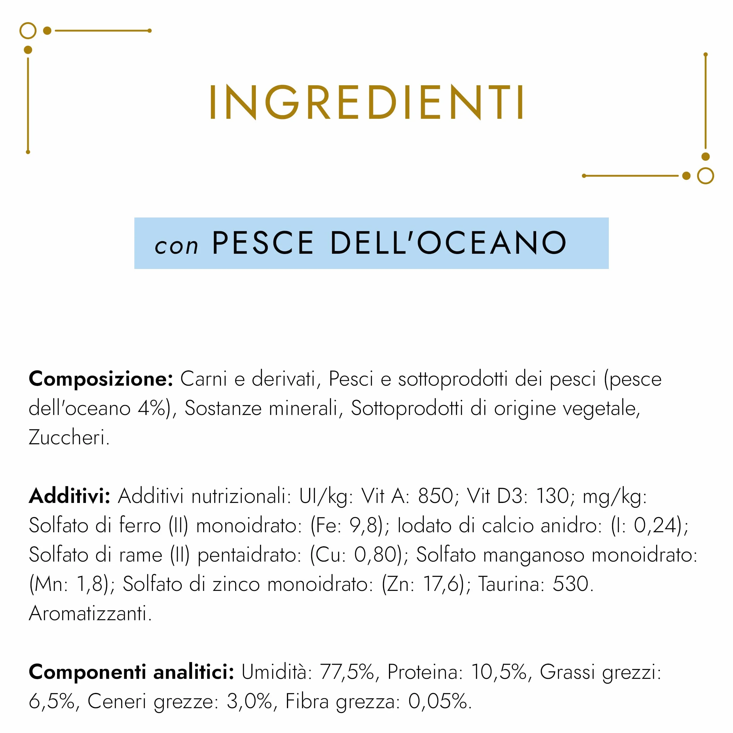 GOURMET Gold Mousse con Pesce dell'Oceano per Gatti Adulti, 24 x 85 g Cibo Umido