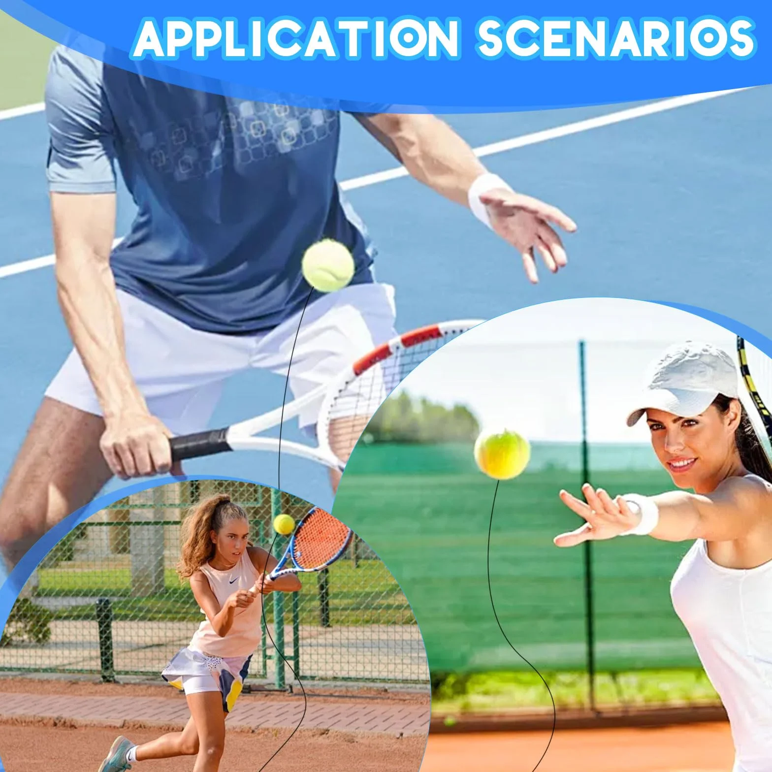 Funmo Set di Allenamento per Tennis con Base di Rimbalzo e 2 Palle da Rimbalzo