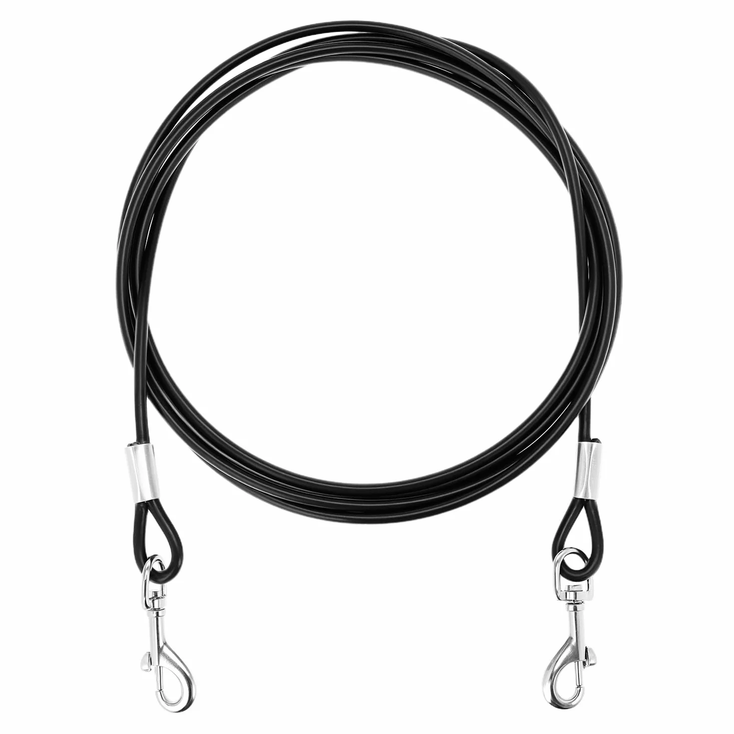 QWORK® 3m Cavo di Fissaggio per Cani in Acciaio Inossidabile con Ganci girevoli a 360°, Resistente alle Intemperie