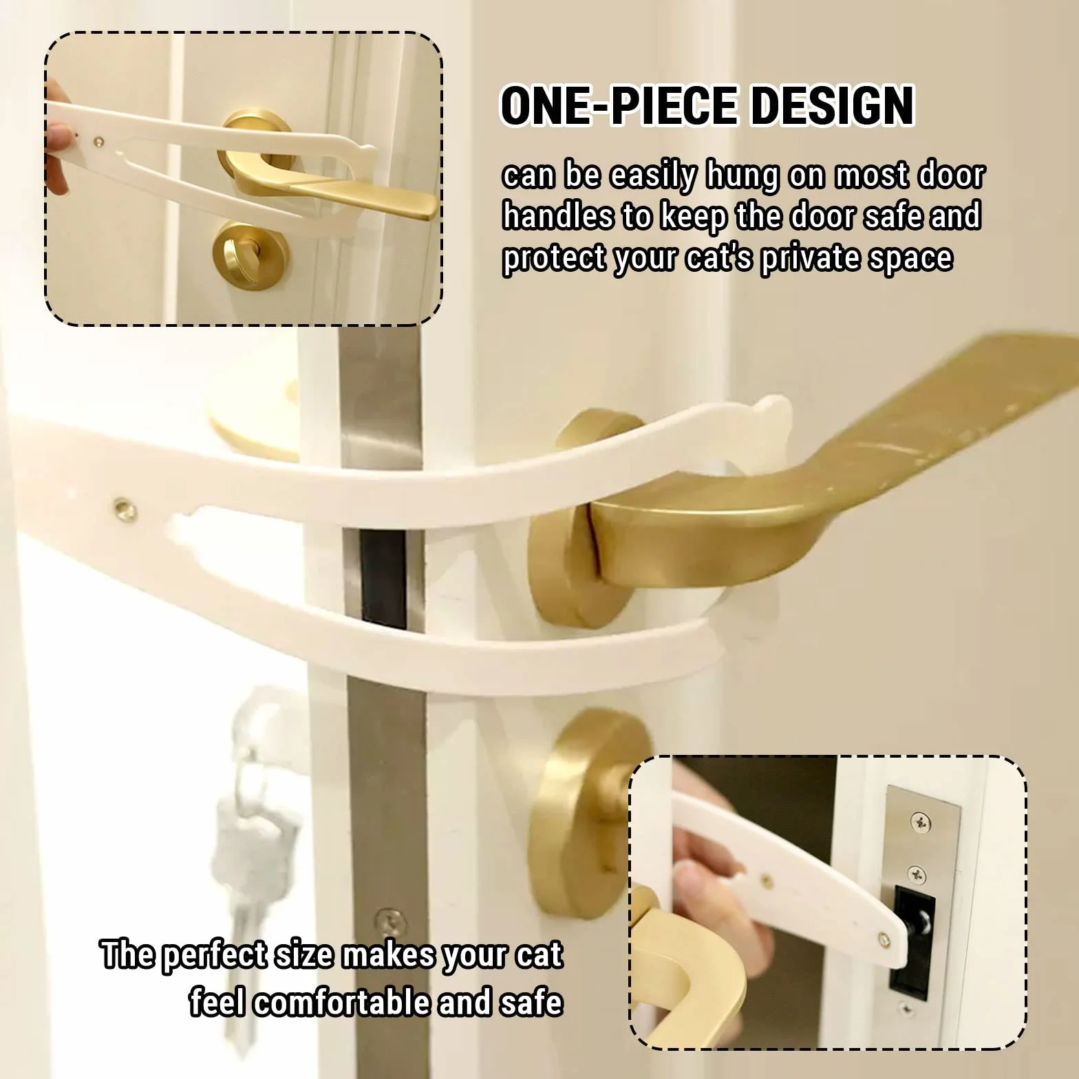 Cinghia per porta regolabile Door Latch cat, impedisce chiusura porta, lascia entrare gatti, tiene fuori cani