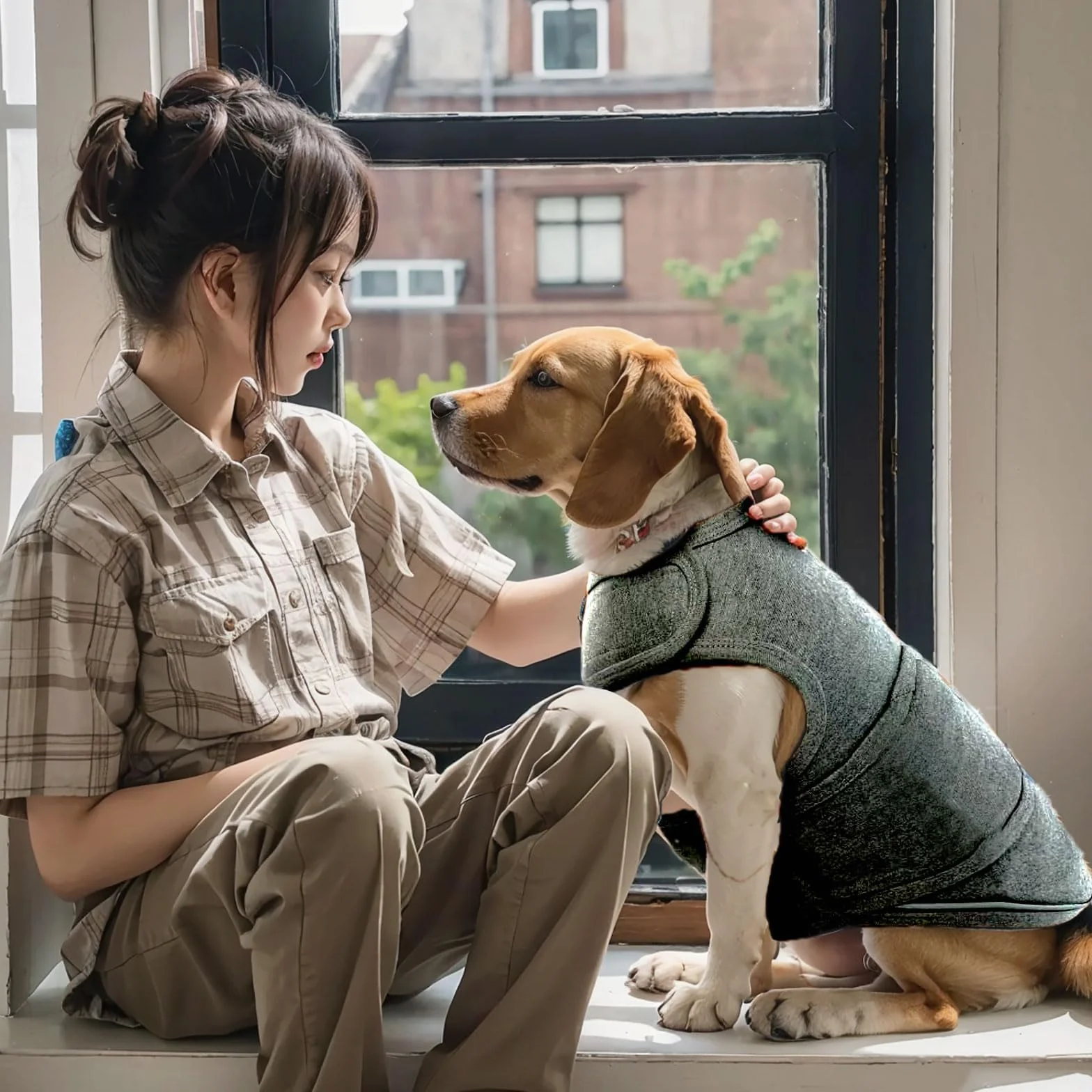 Cappotto Anti Ansia per Cane Acrilico Calmante con Chiusura a Strappo Regolabile Grigio Scuro XS