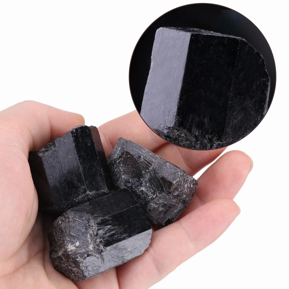 1 Pz Quarzo Naturale, Turmalina Negra Turmalina Negra Piedra Cristallo Naturale Tormalina Roccia Grezza Pietra Curativa Minerale