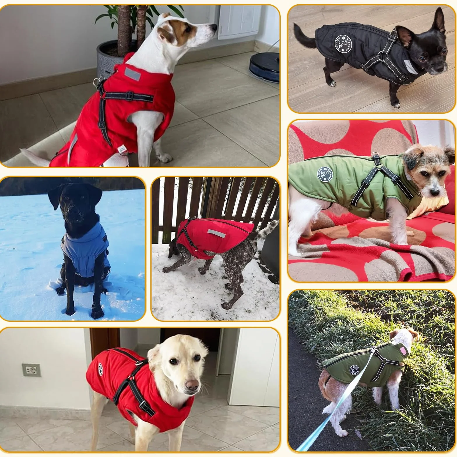 Cappotto Cane Invernale Impermeabile con Fodera in Pile Giacca Antivento per Cani Piccola Taglia Grande Media