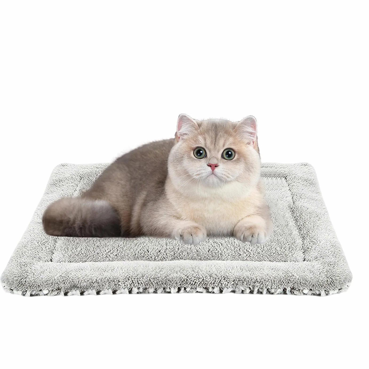 Self Warming Cat Mat, Double-Sided Pet Pad, Plush Heating Blanket for Small Animals, 23.62x19.69x1.97 Inches