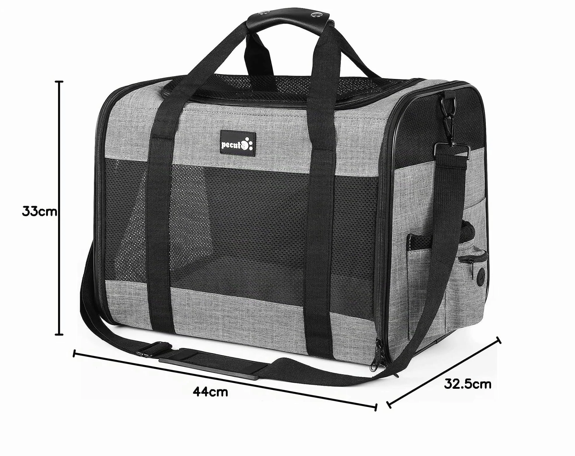 Pecute Trasportino per Gatto & Cani, Borsa per Gatti, Borsa da Viaggio Portatile per Cani, Tessuto a Maglia Traspirante, Adatto per Viaggi Lunghi e Brevi, Usato per Gatti e Cuccioli Meno di 9KG